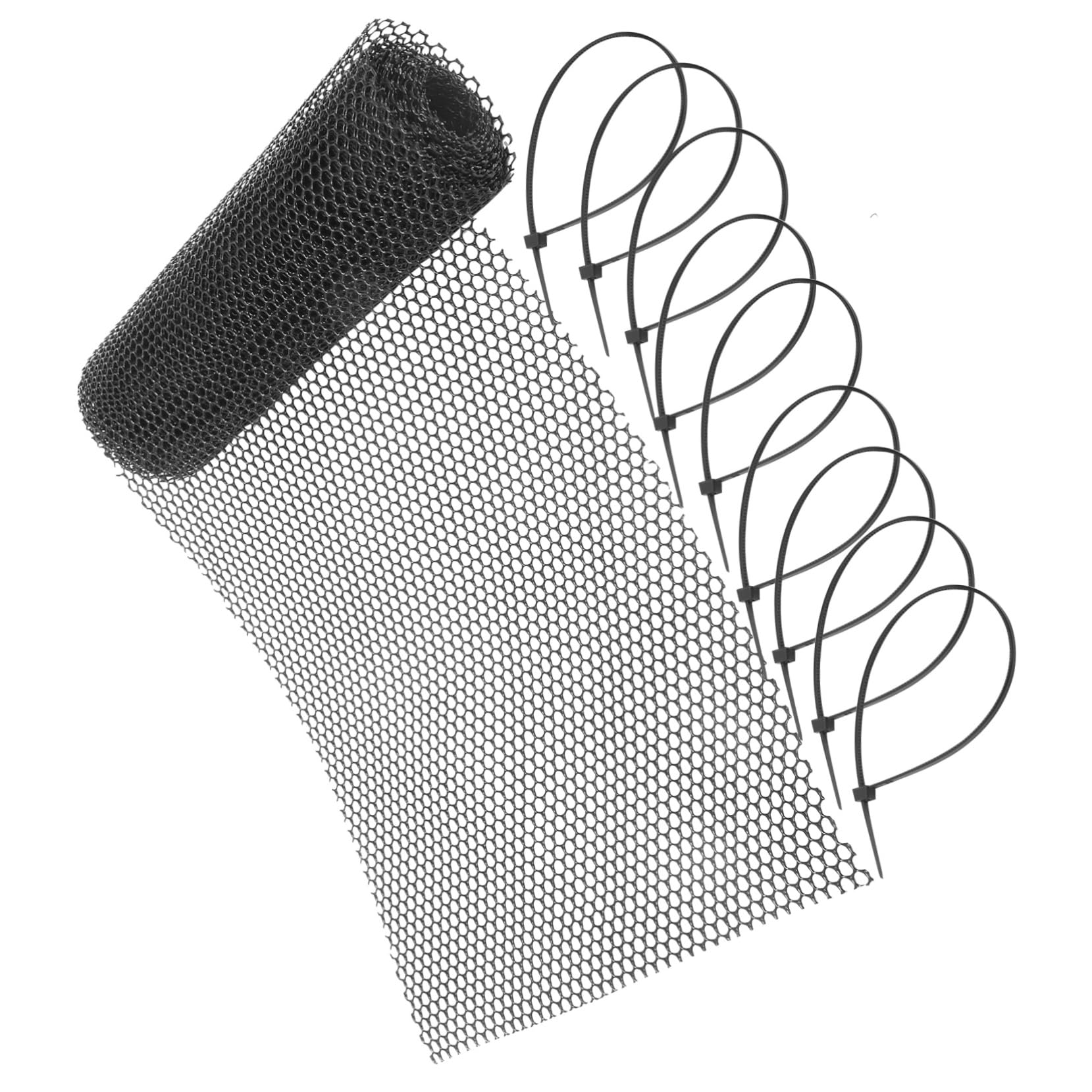 POPETPOP Rete da Giardino in Plastico Nera 0,4x6m, Recinzione per Animali e Pollame, Resistente, Facile da Installare per Casa e Prato
