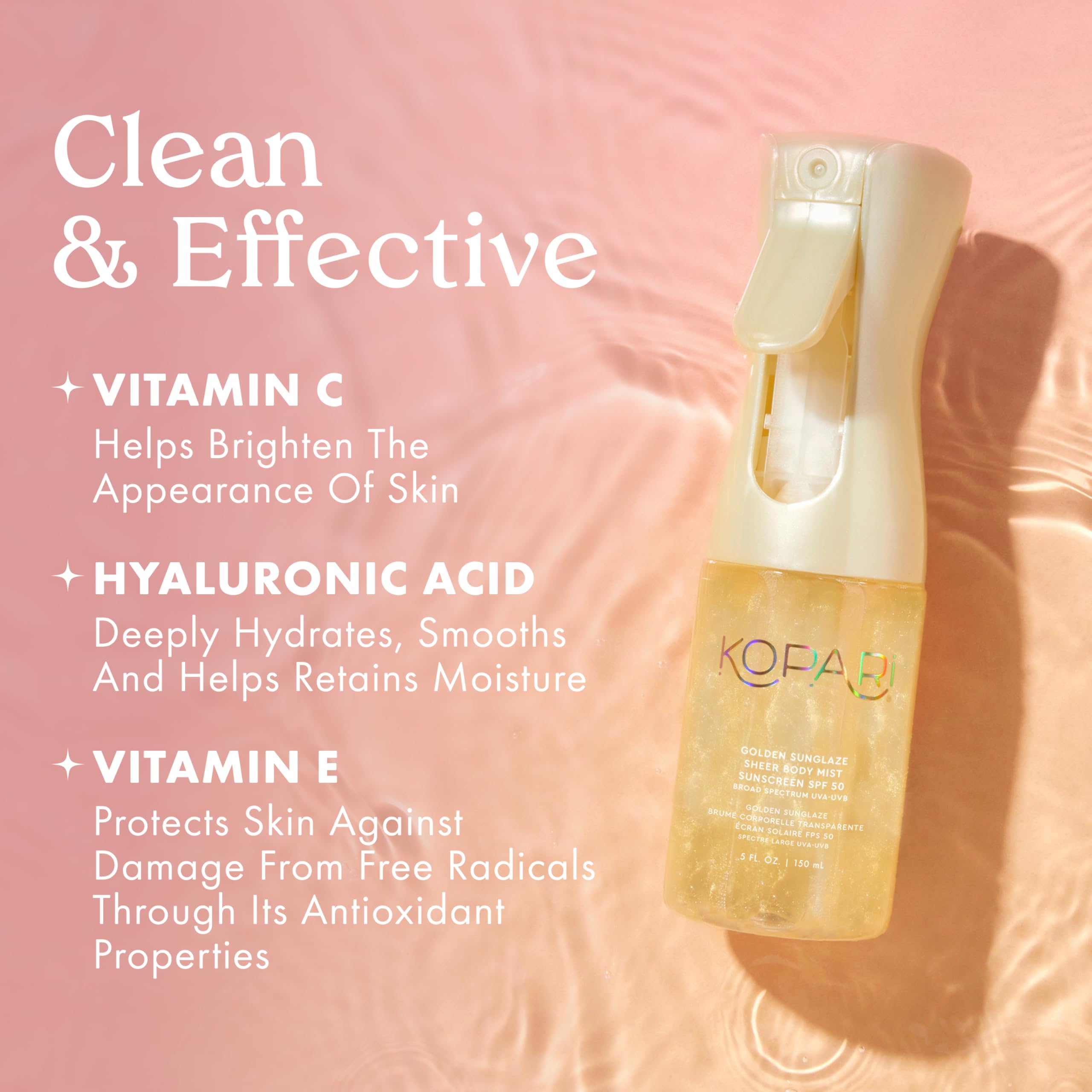 Amazon.com: Kopari Golden Sunglaze Sheer Body Mist Sunscreen SPF