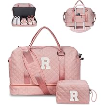 Girls Duffle Bag, Initial Bag, Weekender Bags with Shoulder Strap