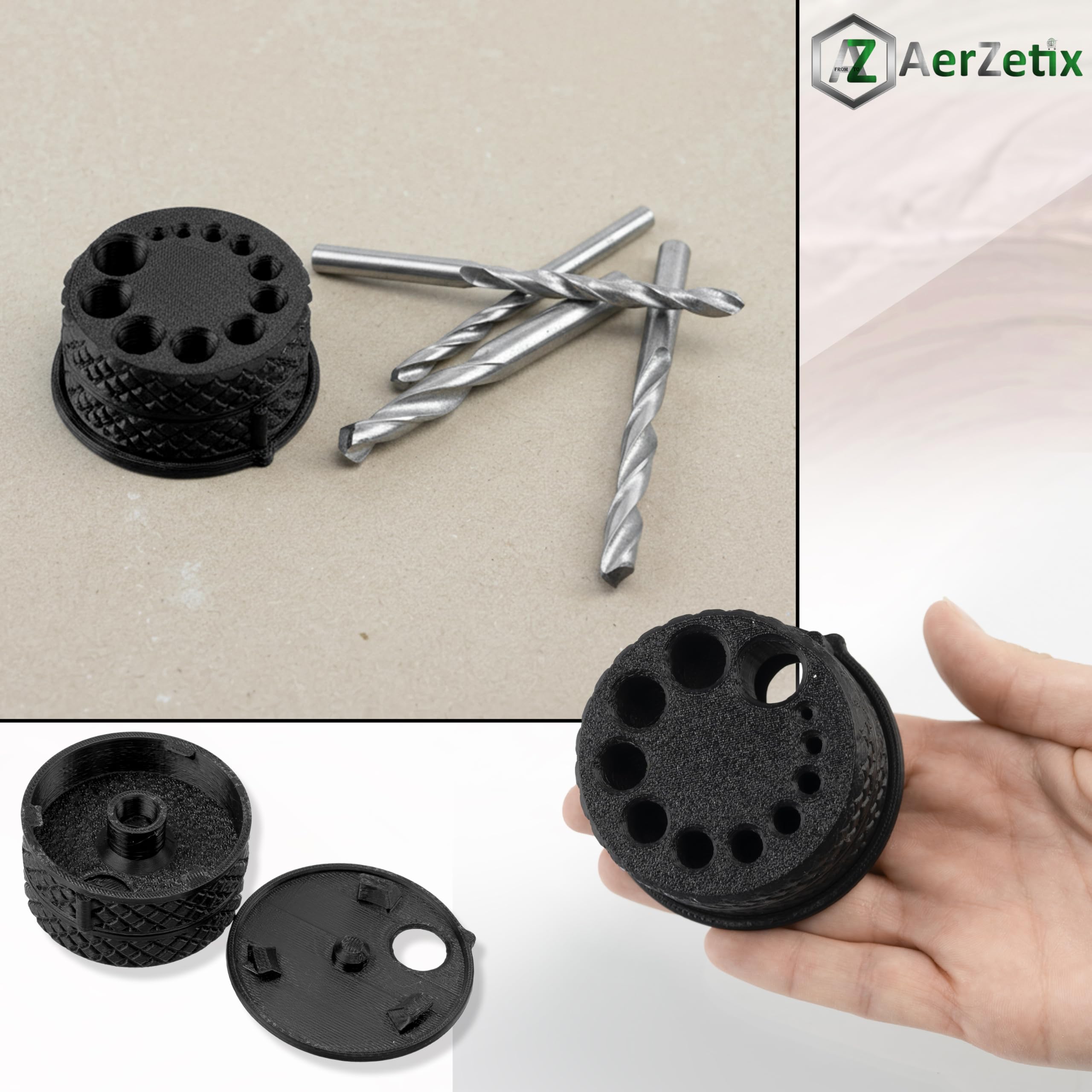 AERZETIX - Collettore di polvere per trapano e martello perforatore | adatto per punte da Ø2 a Ø12 mm | in plastica nera