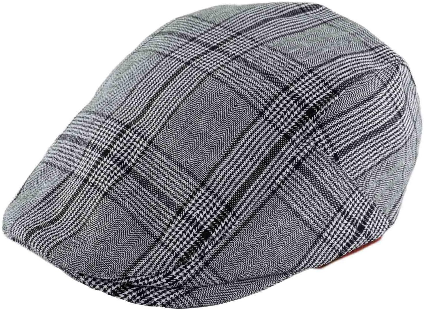 The Tie HubHerringbone Black and White Flat Cap