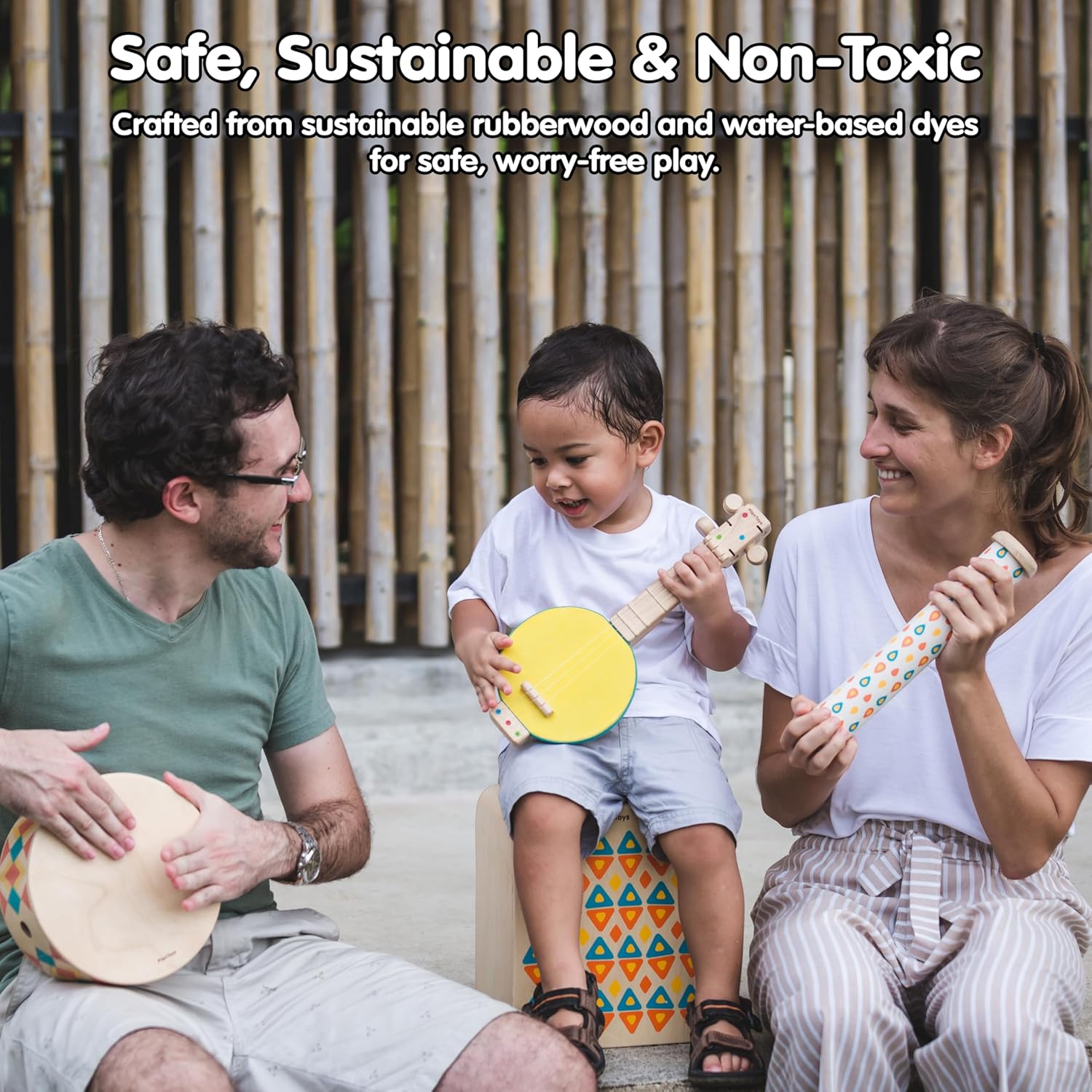 PlanToys® Wooden Rain Maker Musical Toy for Toddlers | Baby Rain Stick for Sensory & Auditory Development | Eco-Friendly Educational Toy for 12+ Months