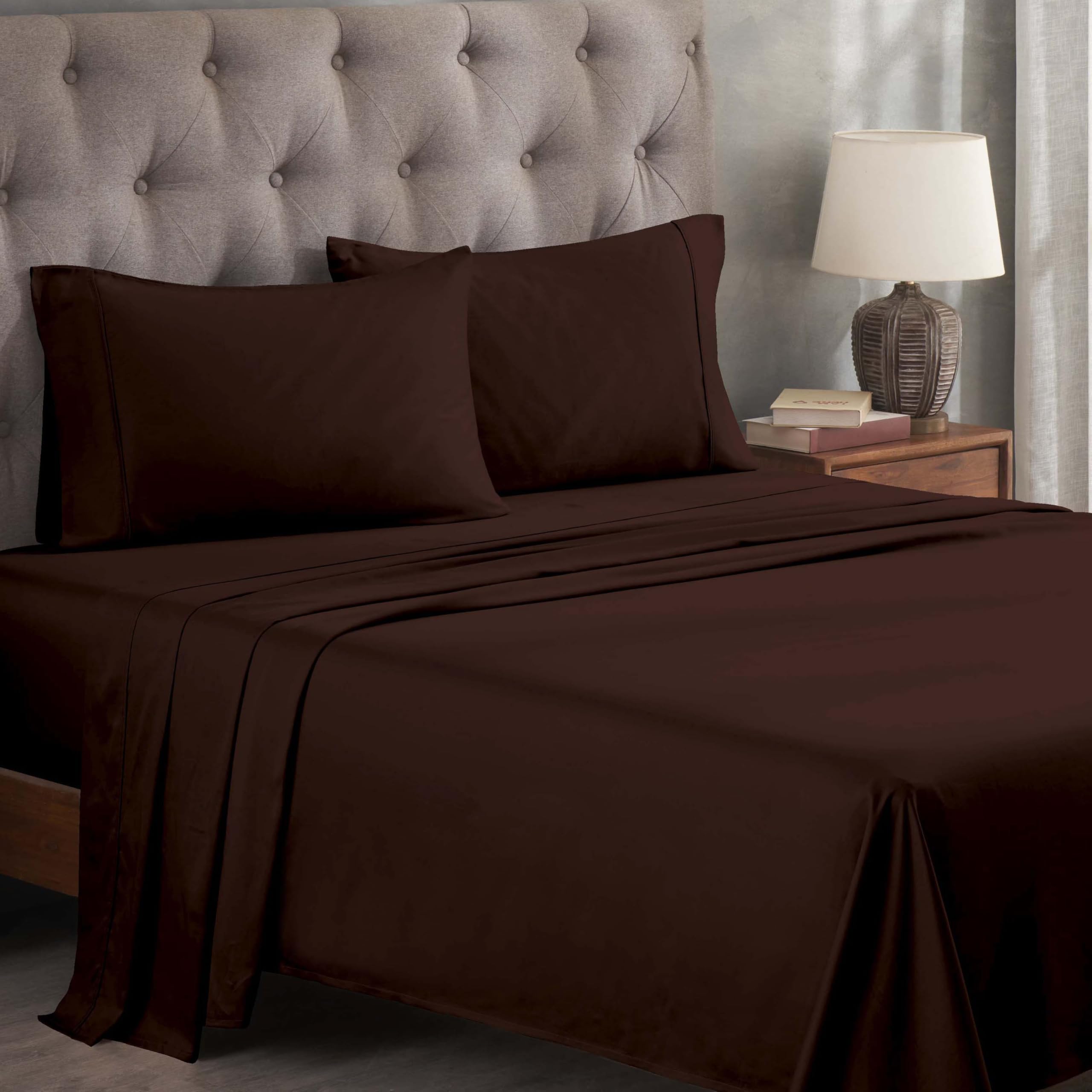 Drap-housse élastique poche profonde et draps de luxe en coton égyptien