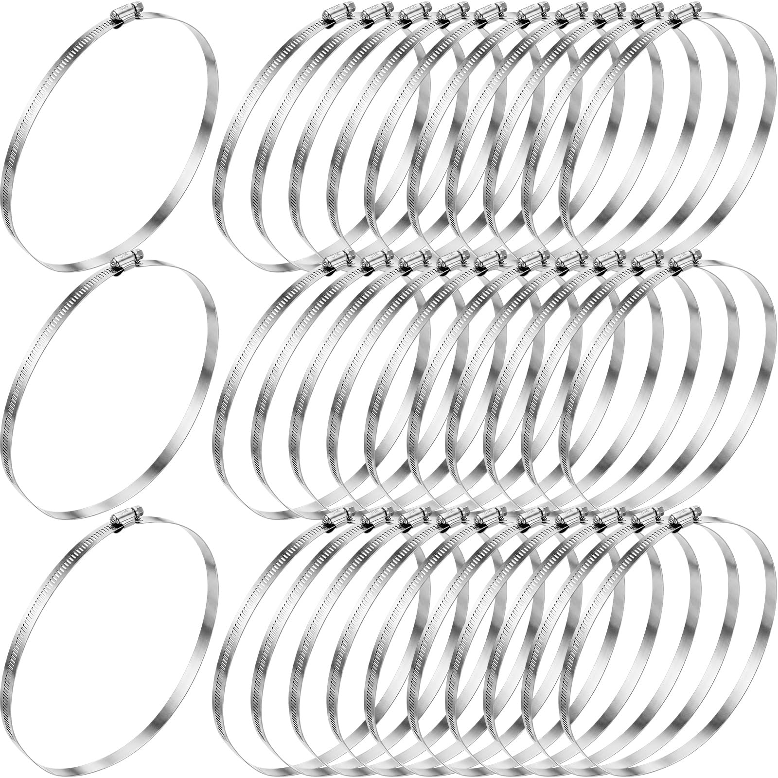 Zhengmy 30 Pack 8 in Stainless Steel Hose Clamps, 7-5/8" to 8-1/2"