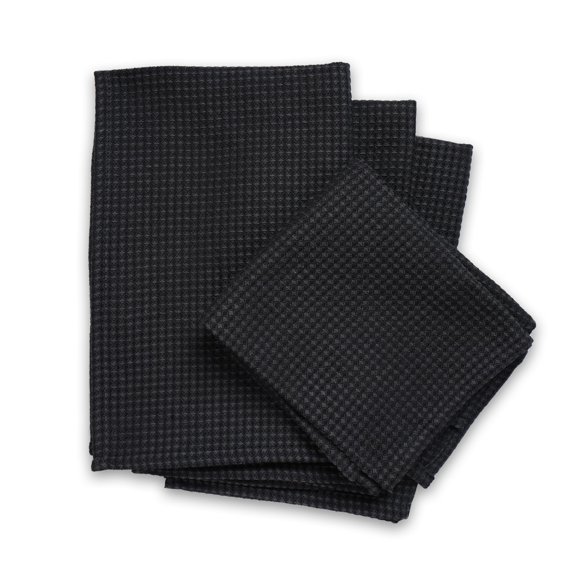 Encasa XO Kitchen Dish Towels Set, Grey Black, 70x45 cm (Set of 4)