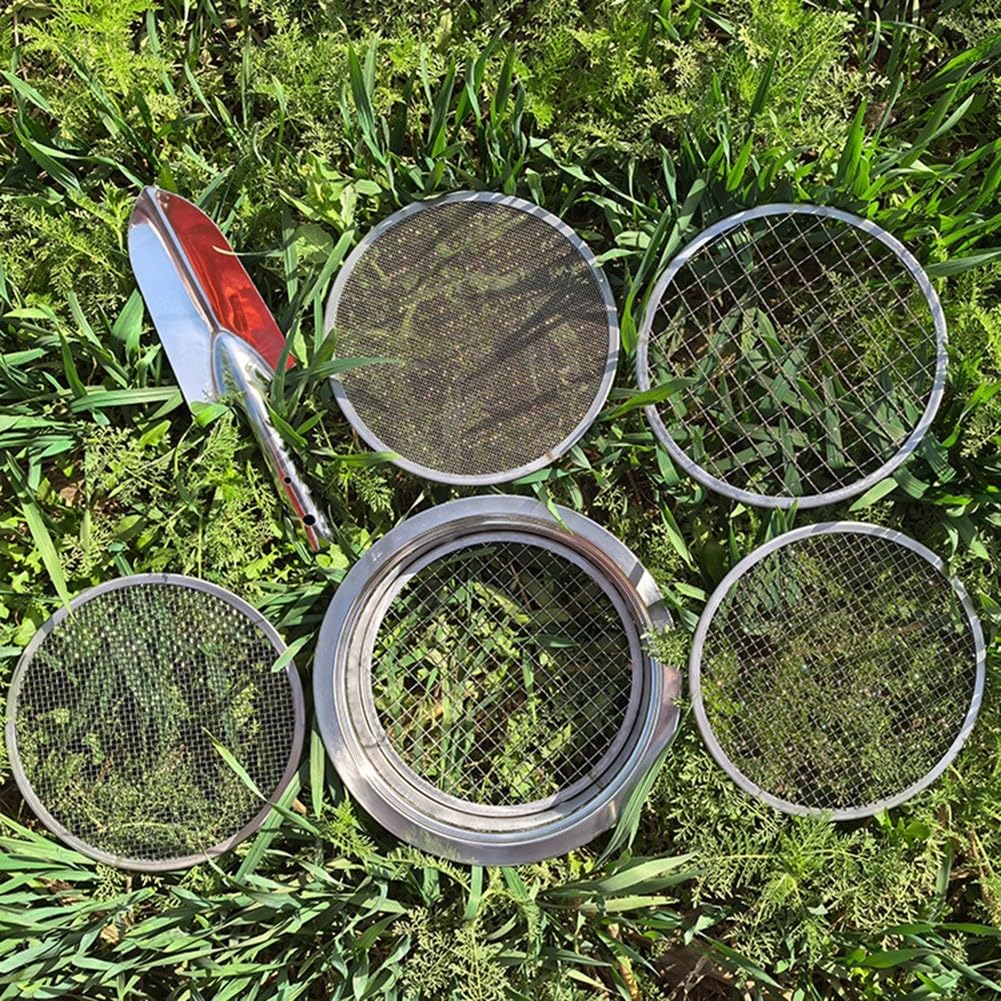 Setaccio in acciaio inox, set di 5 maglie per un facile filtraggio del terreno e manutenzione del giardino