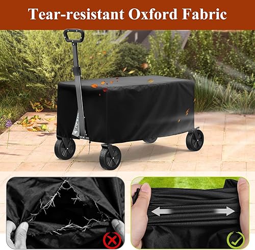 Miniatura 7 de TheElves Funda plegable para carrito de jardín, resistente al agua, resistente al viento, a prueba de polvo, resistente a los rayos UV, para