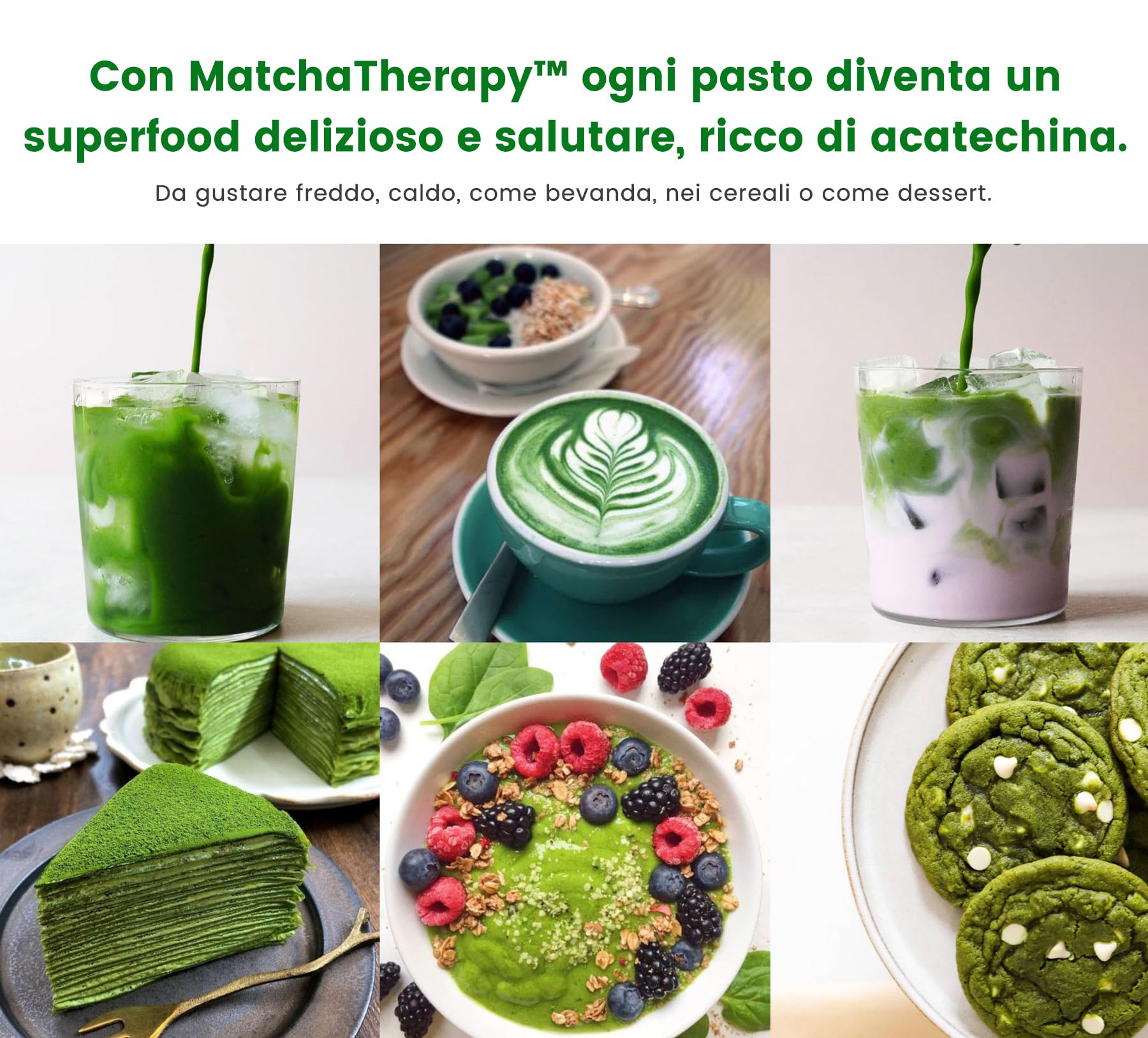 MatchaTherapy 30+ | Tè Matcha 100% Biologico | 60g | Almeno 30 mg/g di contenuto di catechina EGCG testato | Migliora sistema immunitario & livello di energia | Grado Premium | Tè verde dal Giappone