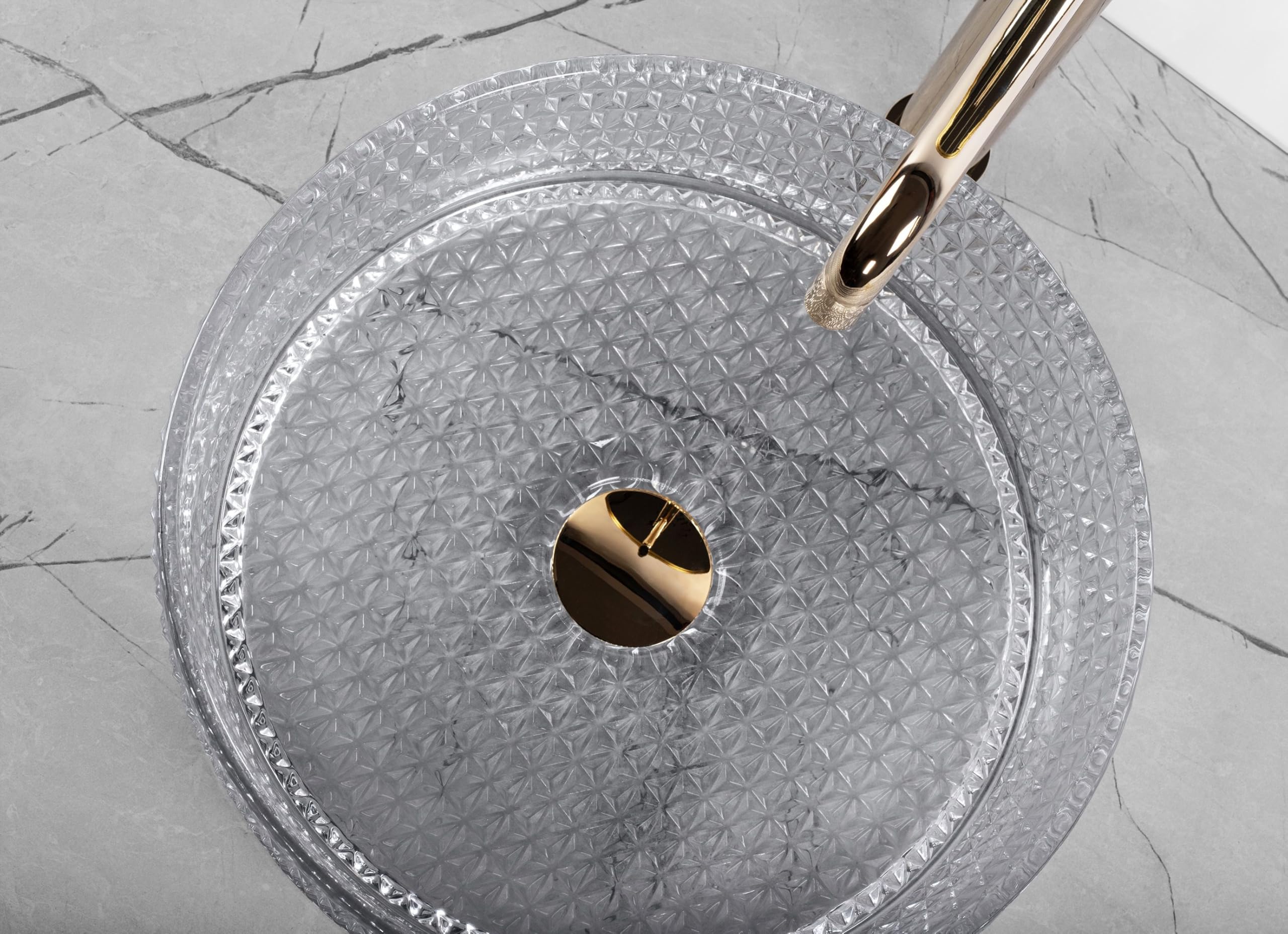Lavabo Sobre Encimera Rea Cristal 35 Gris