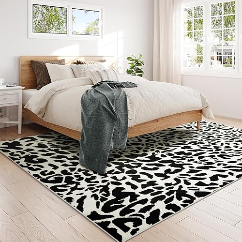 Miniatura 5 de YIHOUSE Alfombra de leopardo para sala de estar, suave y linda alfombra con estampado de guepardo para niñas, niños, cuarto de niños, sala de