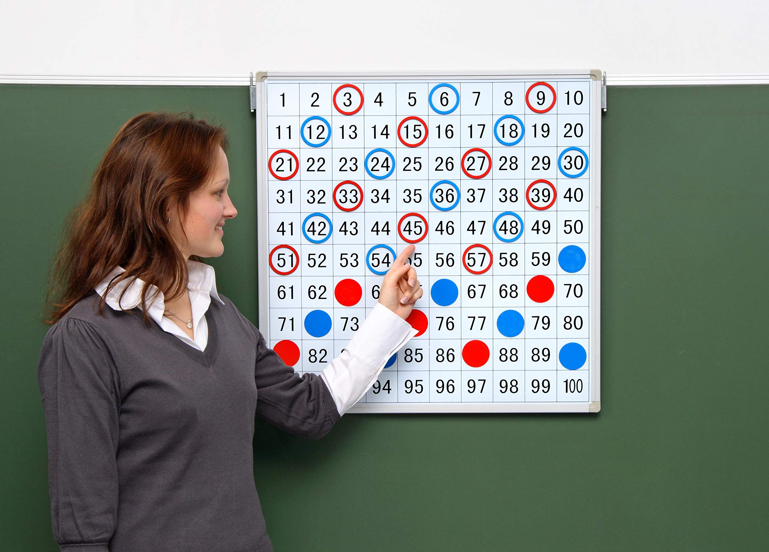 Betzold - Magnethaftende Tafel mit aufgedrucktem Hunderterfeld - Rechnen lernen