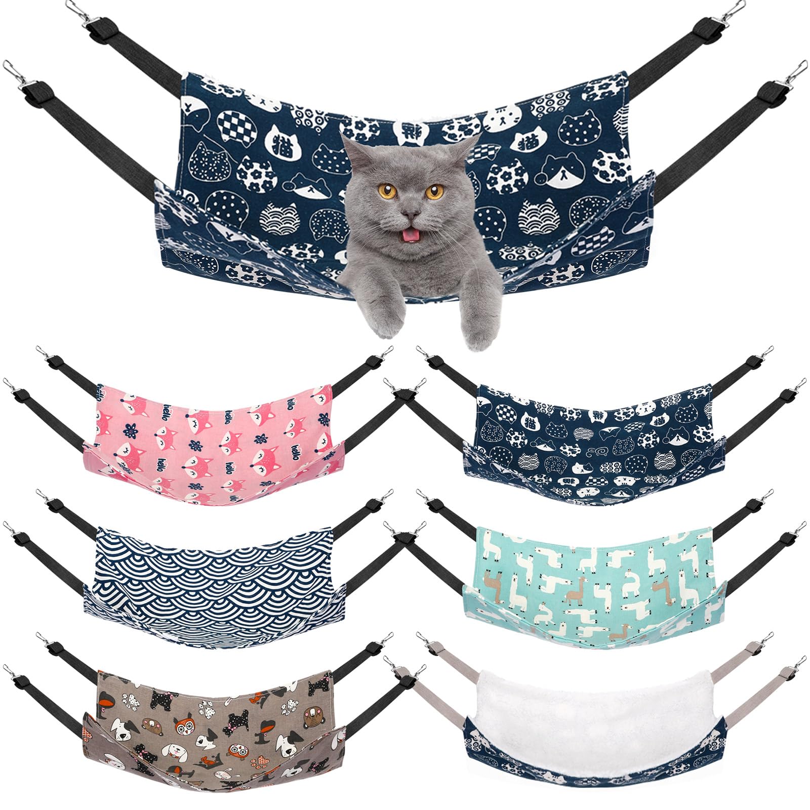 Hamac pour chat doux et respirant avec sangles réglables lot de 6 lits suspendus