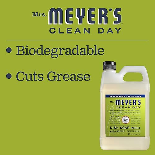 Miniatura 10 de Mrs. Meyer's - Recambio de jabón líquido para platos, fórmula biodegradable, lavanda, 48 onzas líquidas