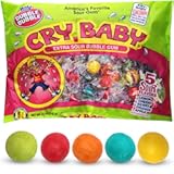 Cry Baby Extra Sour Bubble Gum, 12 OZ Bag of Individually Wrapped Gumballs 5 Mouth Puckering Flavors: Lemon, Cherry, Berry, Orange, and Apple, Perfect Sour Gumballs for Candy Lovers, Kids, and Adults