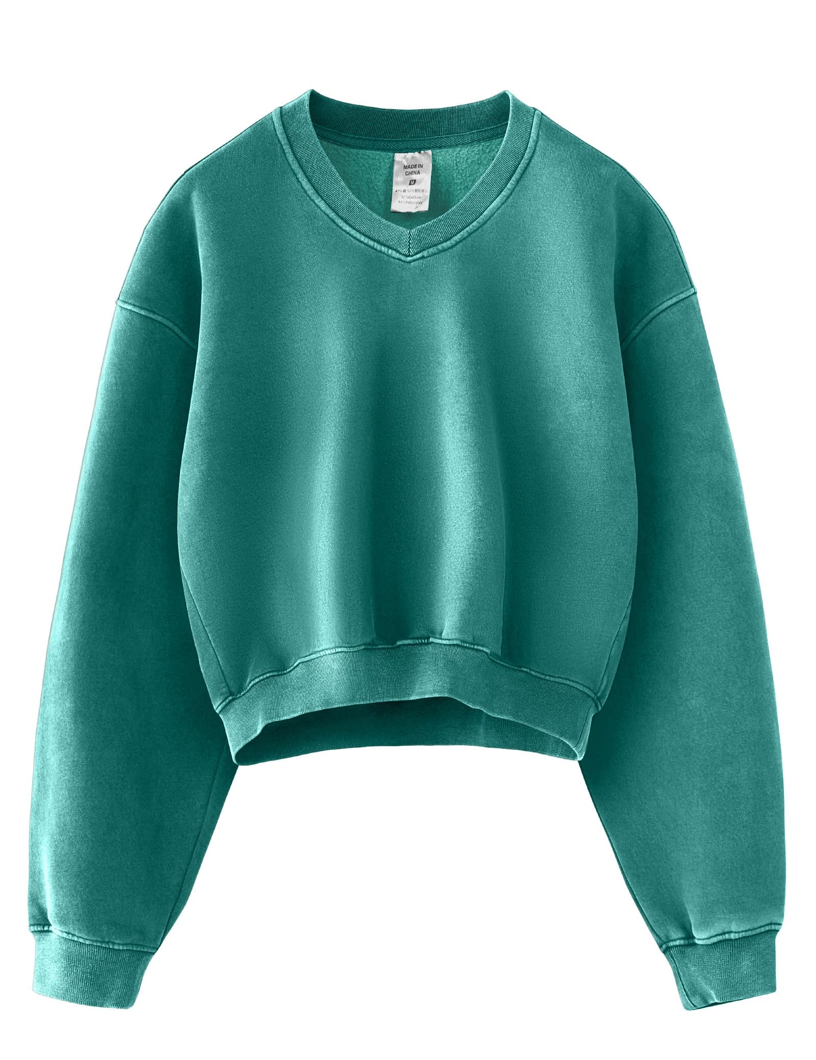 Hatant Sweatshirt for Women Acid Wash Athletic Hoodie Heritage Fleece V-neck Long Sleeve Hoodie Fleece Women Sweatshirt