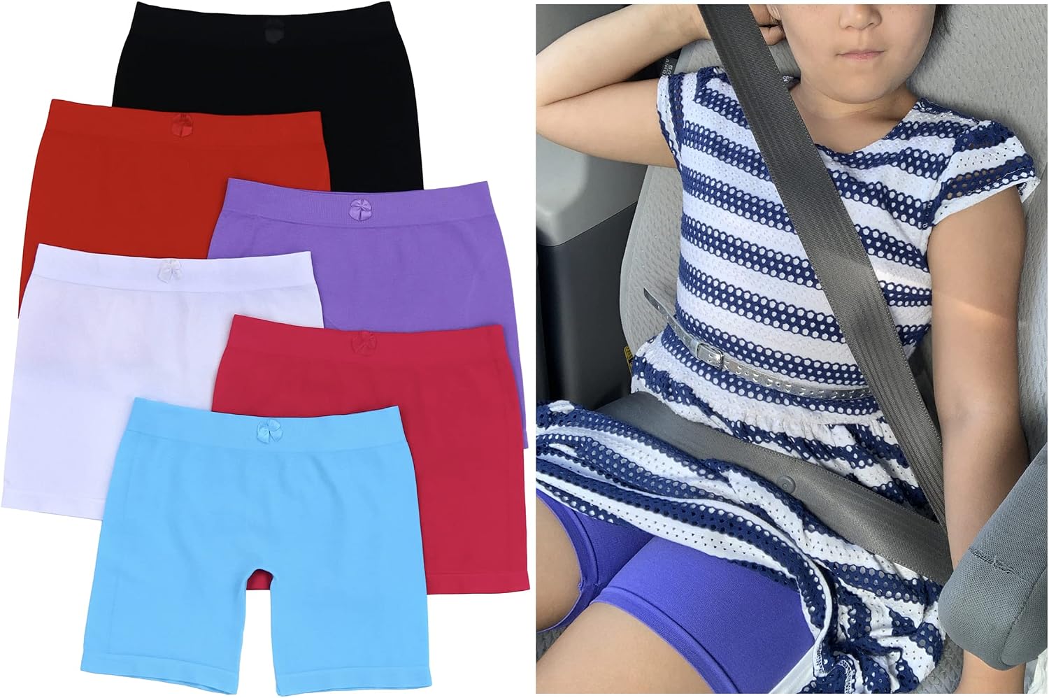 ToBeInStyle Girl’s Pack of 6 Layering Seamless Shorts for Under Skirts