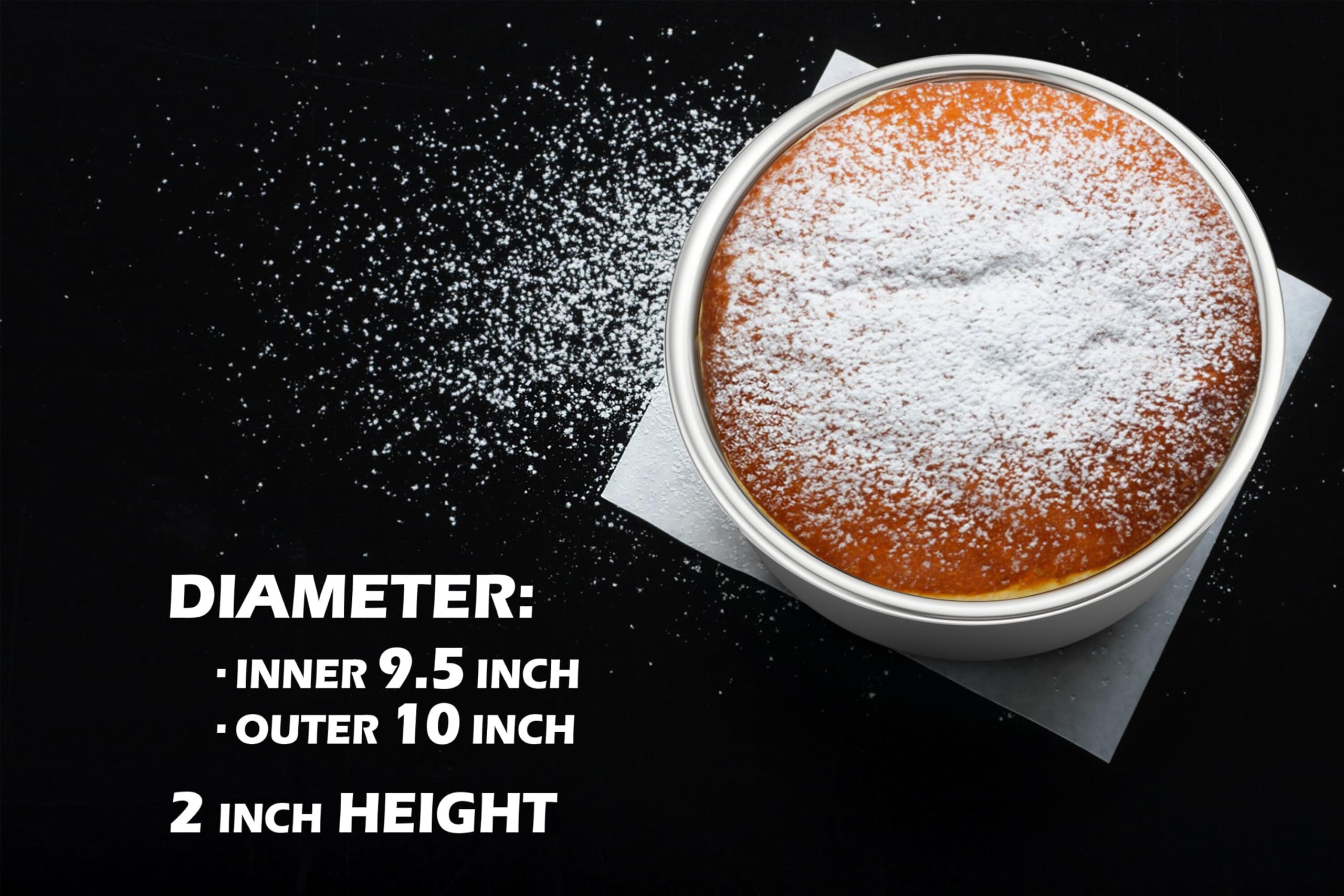 Leonyo 9Inch Round Cake Pans Set of 3, Stainless Steel Circle Layer Cake Pans Set for Baking, Metal Round Baking Tins for Wedding Party, Dishwasher Oven Safe