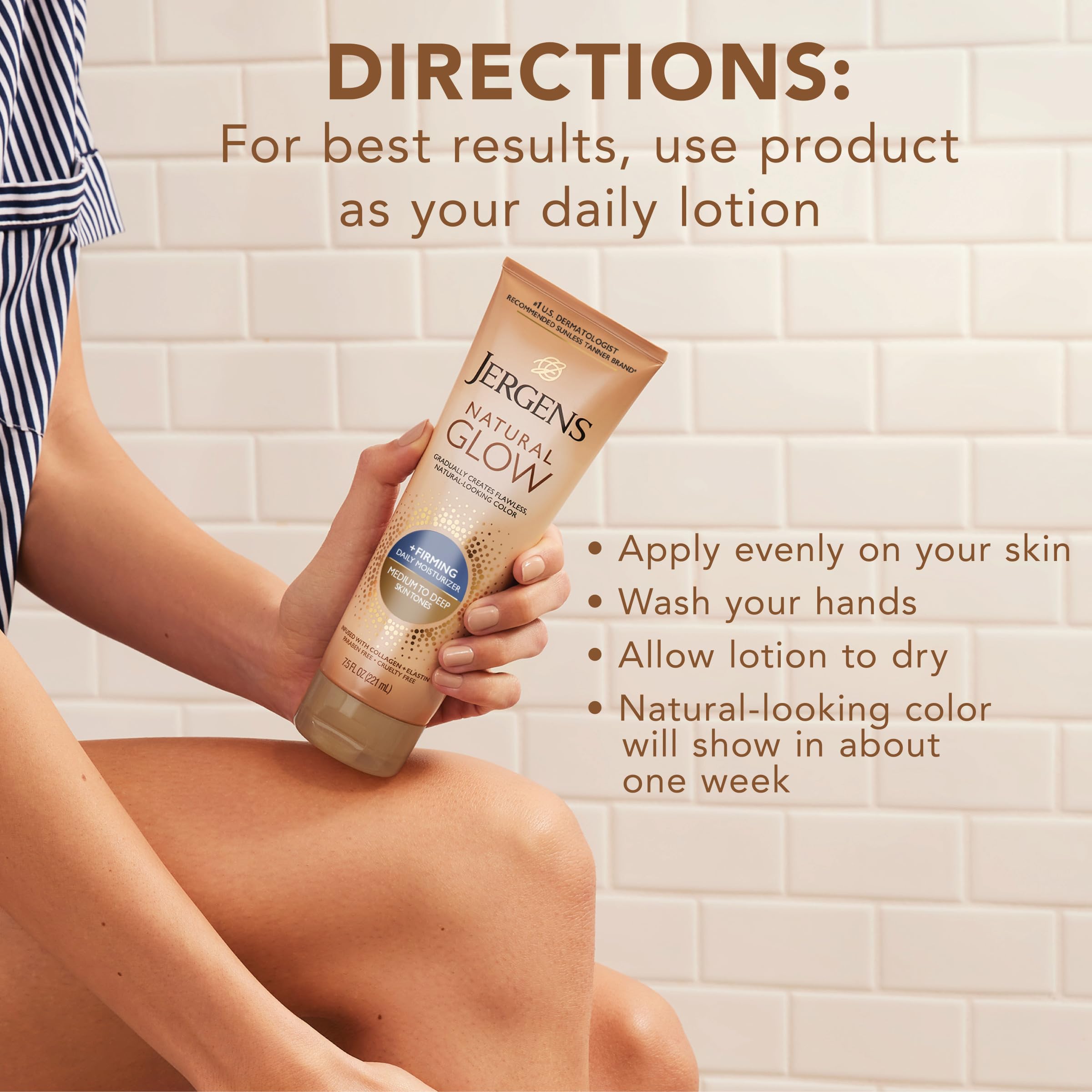 Jergens Natural Glow Firming Medium Tanning Lotion, 7.5-Oz