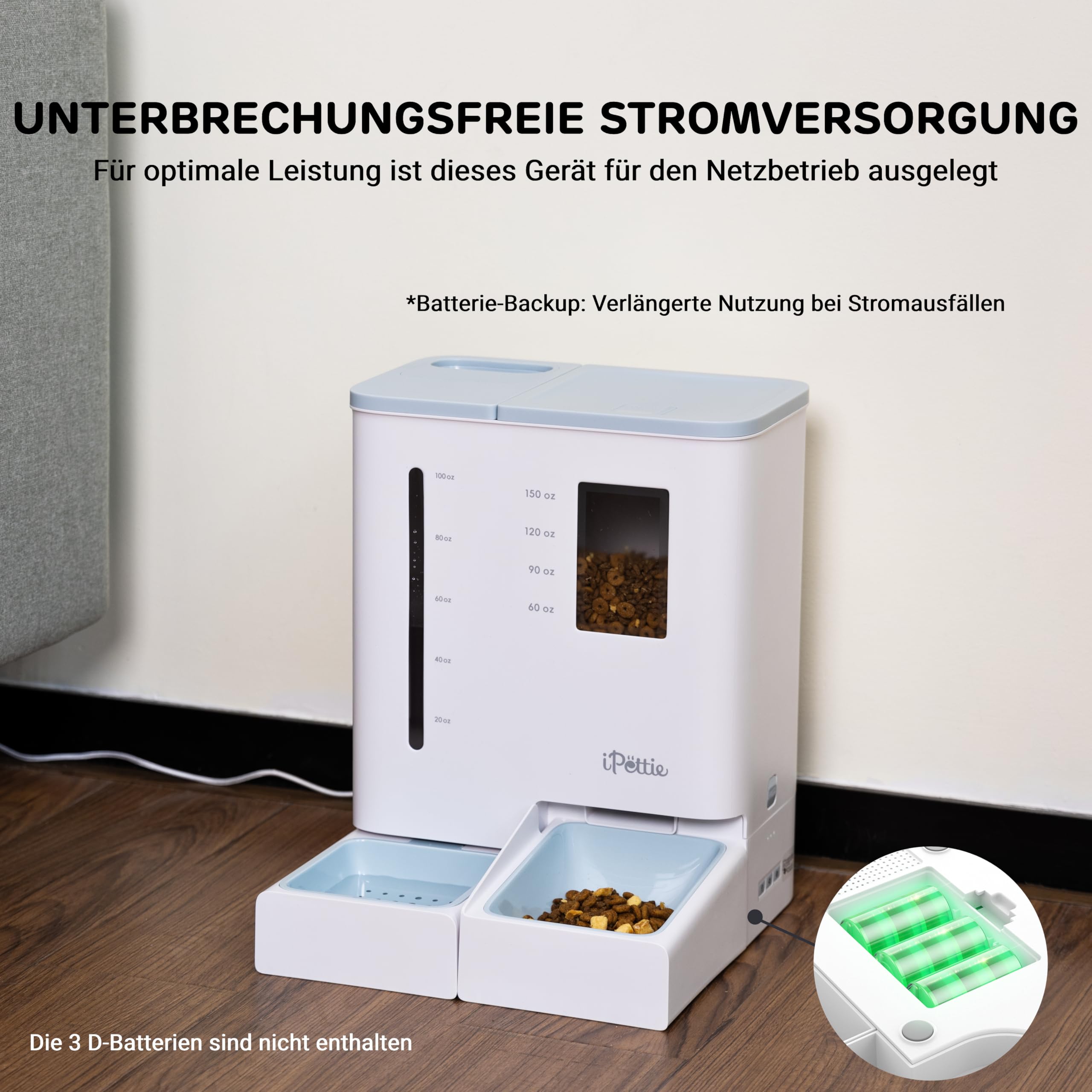 iPettie FW54 5G/2.4GHz WLAN Automatischer Futter- und Wasserspender 2-in-1 für Katzen & Hunde, 8.8L Großes Fassungsvermögen für bis zu 2 Wochen, ideal für berufstätige Tierhalter