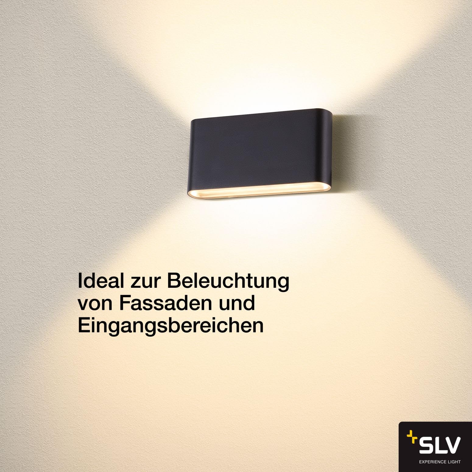 SLV OVAL 18 UP/DOWN | Wandaufbauleuchte, Außenleuchte, Außenbeleuchtung von Wänden und Hauseingang | 2700/3000K, 10W, schwarz