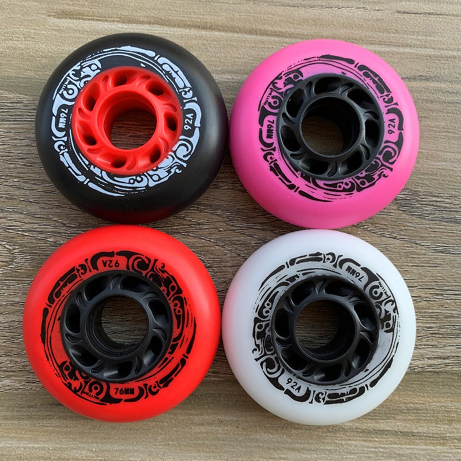 8-pak kół rzędowych 92A 72 mm, 76 mm, 80 mm, do użytku na zewnątrz, do jazdy na rowerze, białe, 76 mm