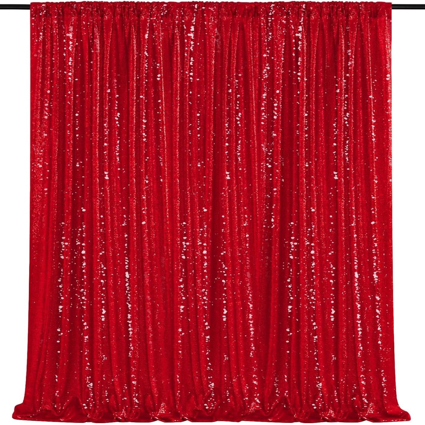 8ftx8ft Red Sequin Backdrop Curtain Drapes Christmas Party Decorations