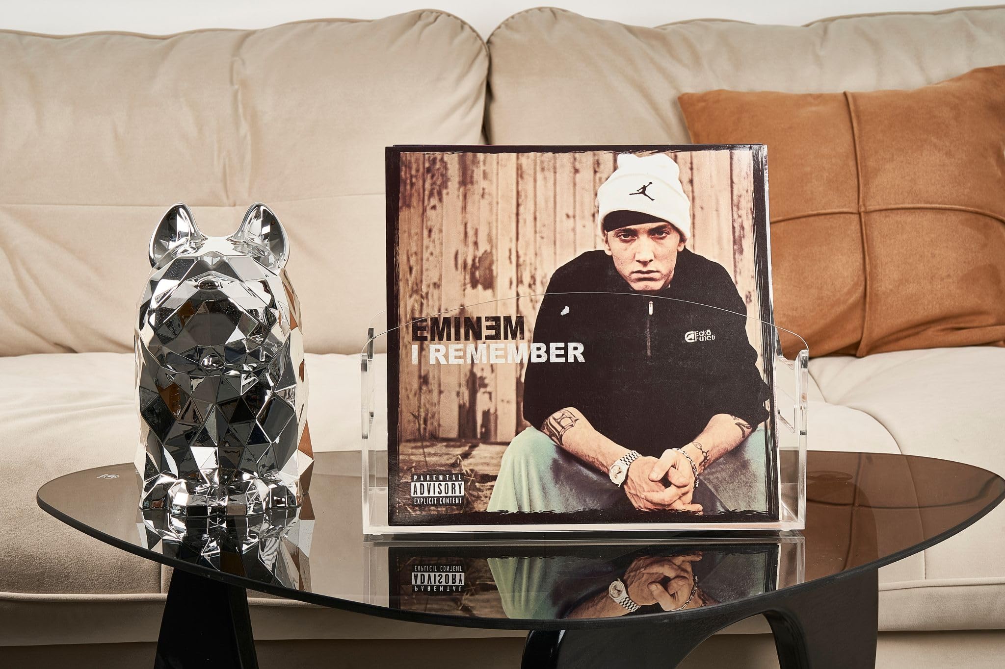 Schallplatten Aufbewahrung - Acryl Schallplattenständer, Durchsichtiges Vinyl Halter, Modern Plattenregal mit Griffen, Schallplatten Halter & lp Ständer für 35-45 LPs