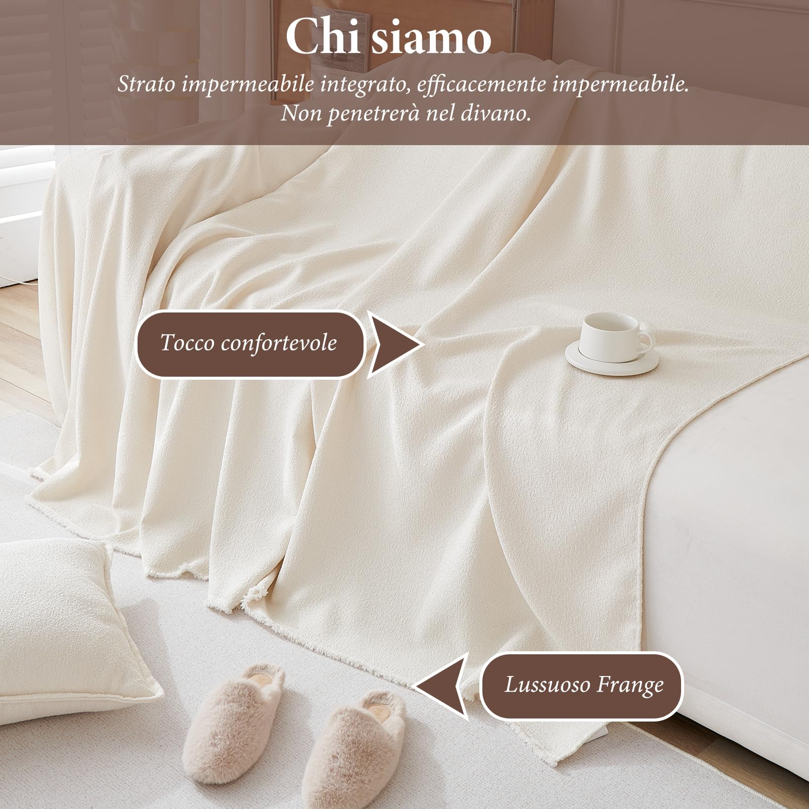 Copridivano Antigraffio Gatto, Telo Copridivani, Resistente Agli Spruzzi, Copridivano Impermeabile Per Animali, Resistente All'Abrasione 180 * 260cm-Bianco sporco