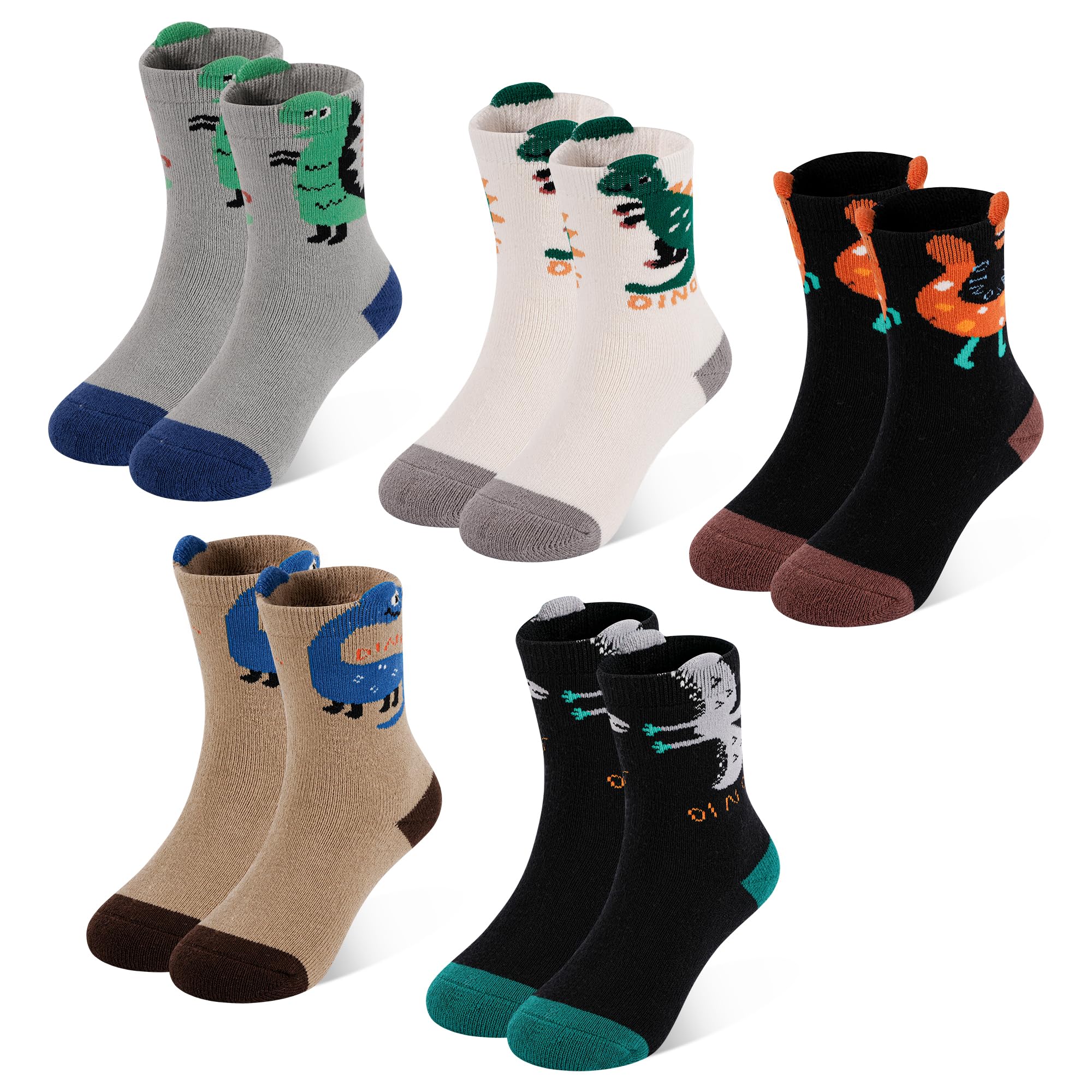 ZERULETS Kids Socks Boys Socks Thermal Hiking Warm Winter Boot Cotton Crew Sock for Kids Toddler Children 1-12 Years