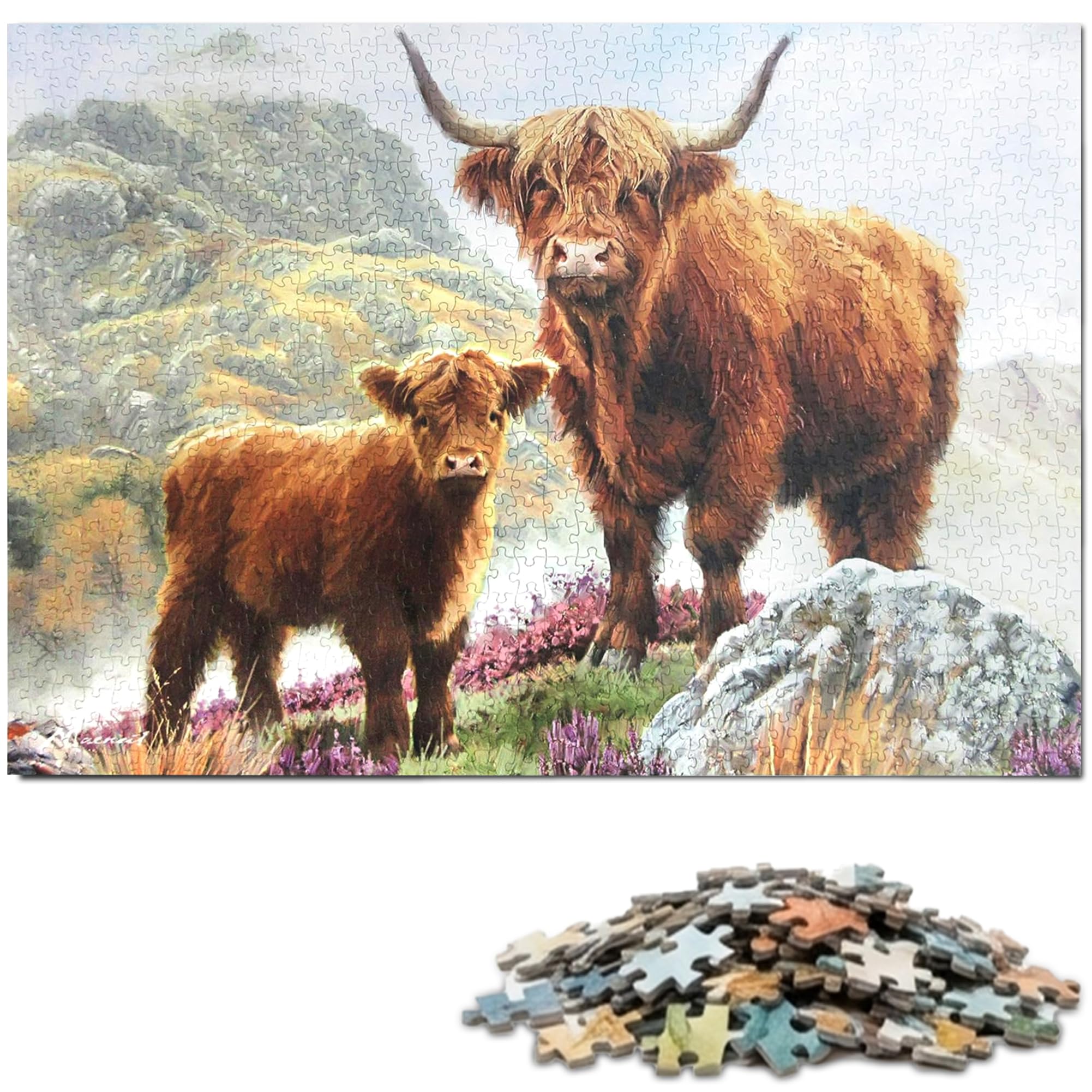 The Leonardo Collection Macneil Studios Highland Cow Puzzles 1000pc