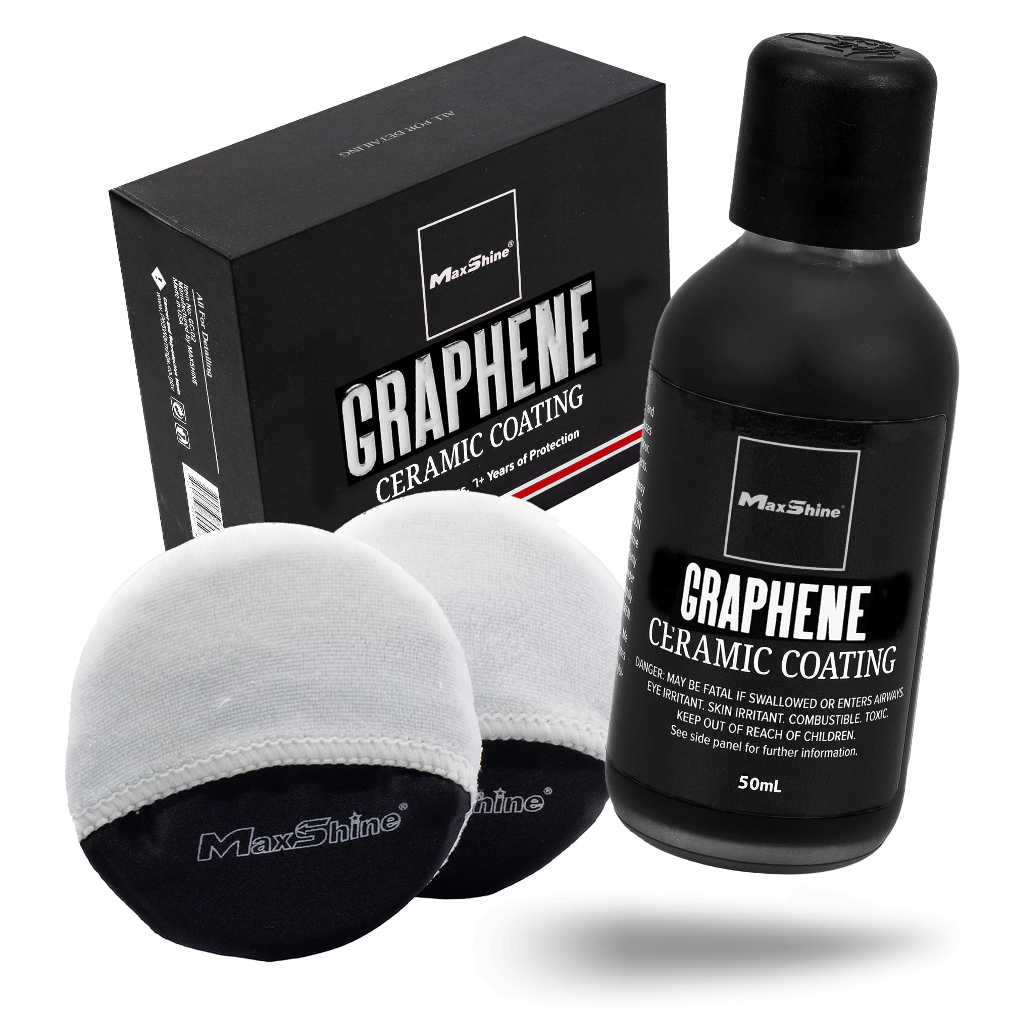 Maxshine Graphene Ceramic Coating (50ml) - Ultimate Extreme Gloss, Depth,Shine & Protection - Best Ceramic Coating for Cars, Boats, RVs, and Motorcycles - Auto Detailing, 7-Year Protection