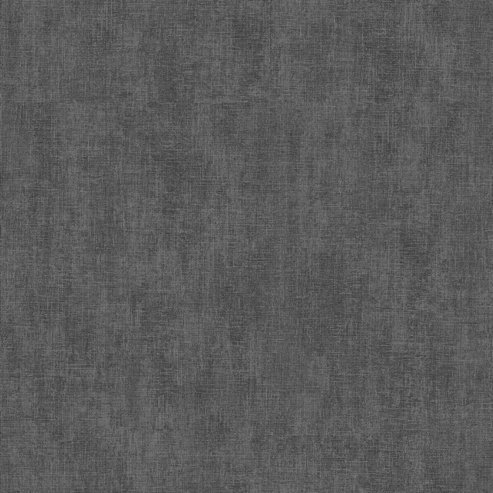 Black Texture Linen Wallpaper Plain Metallic Silver Shimmer Smooth HeavyWeight