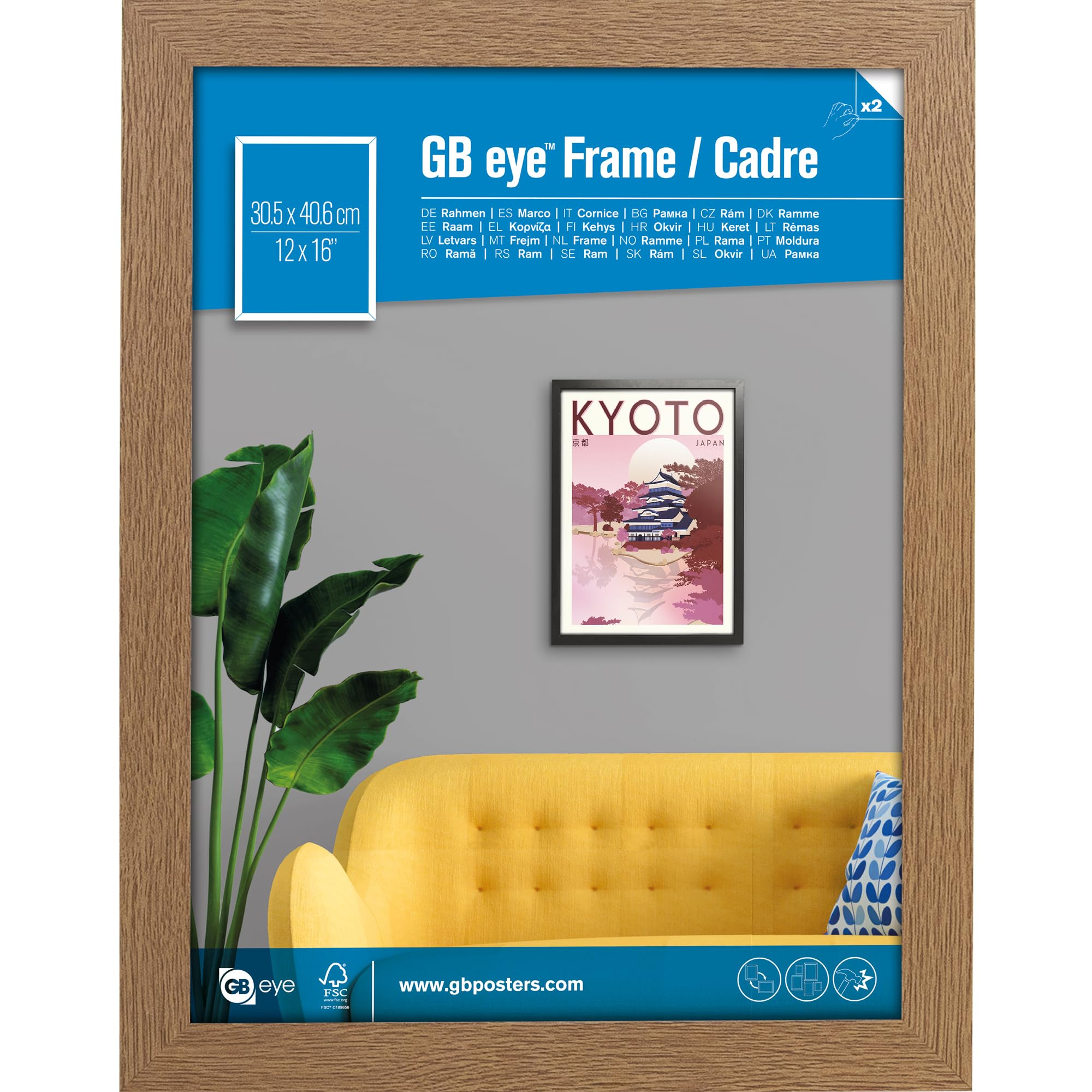 Gb Eye Oak Contemporary Wooden Picture Frame - 30.5 X 40.6Cm