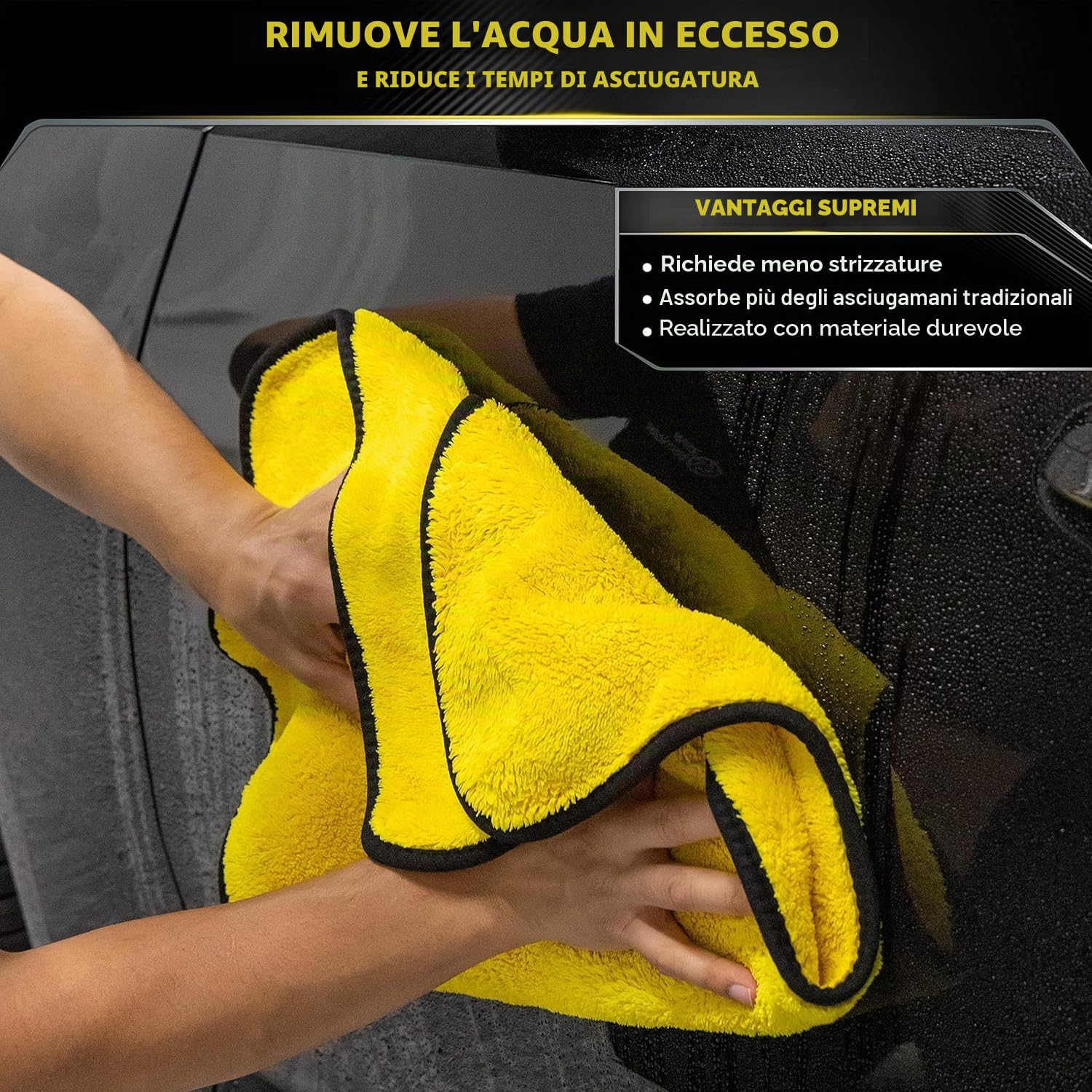 Meguiar's Panno in Microfibra per Asciugatura XL, 55cm x 85cm - per Superfici Ampie e Verniciate, per la Rimozione degli Eccessi di Paste, Polish e Cere, 1050GSM, X1905EU