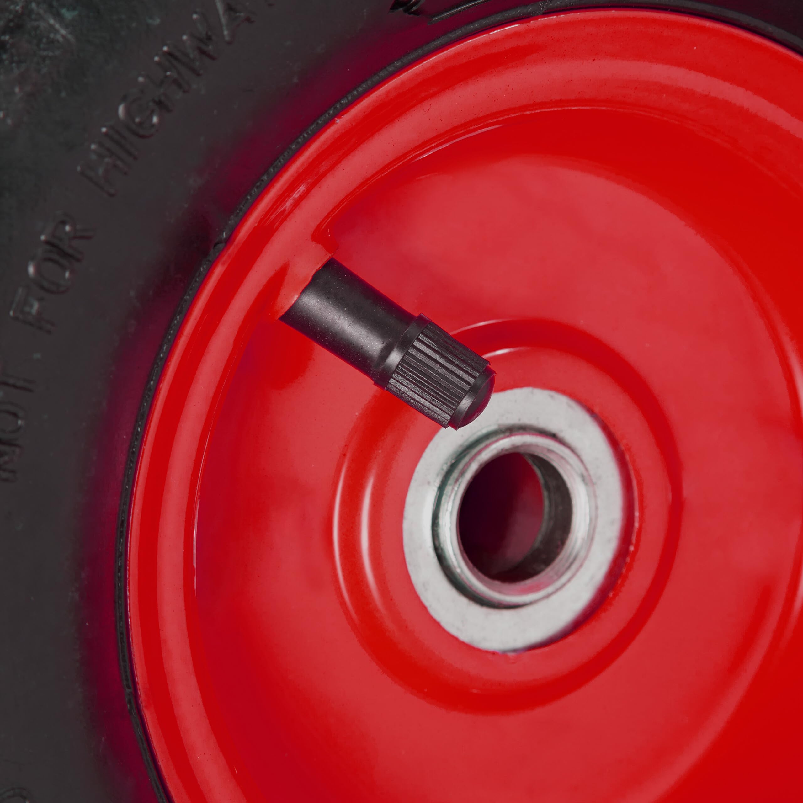 8x Ruote per Carrello 4.1/3.5-4, Gomme di Scorta Carriola, Asse 16 mm, fino 136 kg, 260 x 85 mm, Nero Rosso