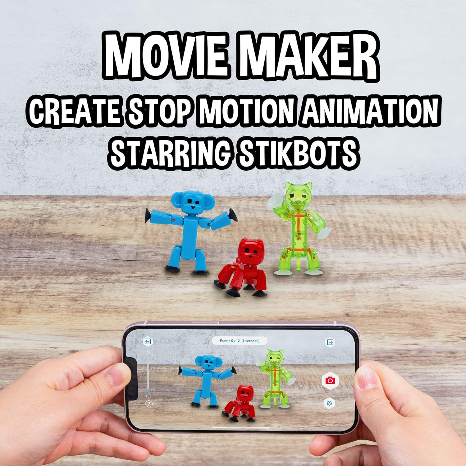 Zing Stikbot Pets 5 Pack, Set of 5 Stikbot Collectable Action Figures, Includes 1 Bulldog, 1 Monkey, 1 Cat and 2 Dogs, Create Stop Motion Animation