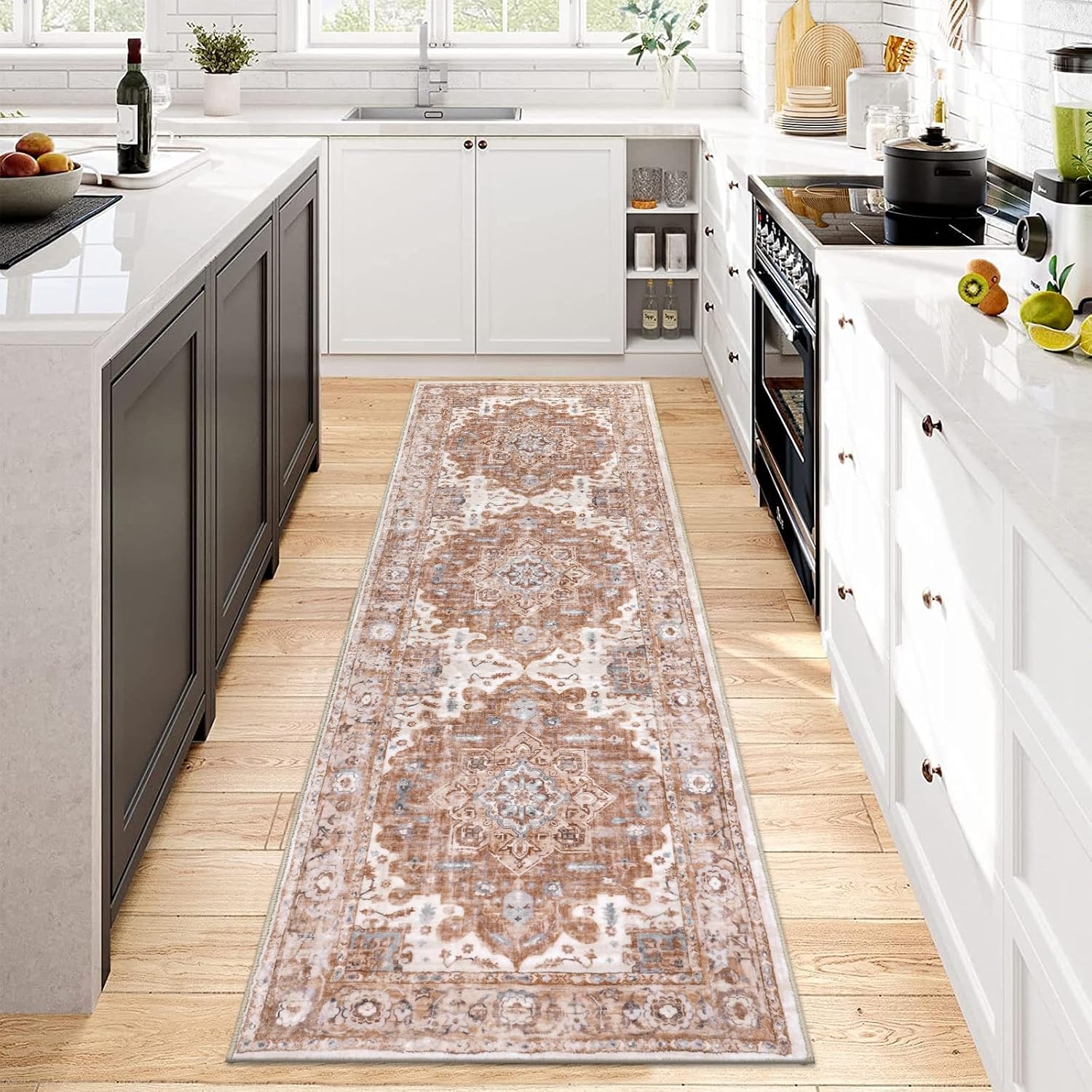Pauwer Boho Hallway Runner Rug 2x6 Washable Entryway Area Rugs Non Slip Farmhouse Vintage Floor Mat Carpet Runner for Hallways Laundry Room Kitchen Bathroom Bedroom