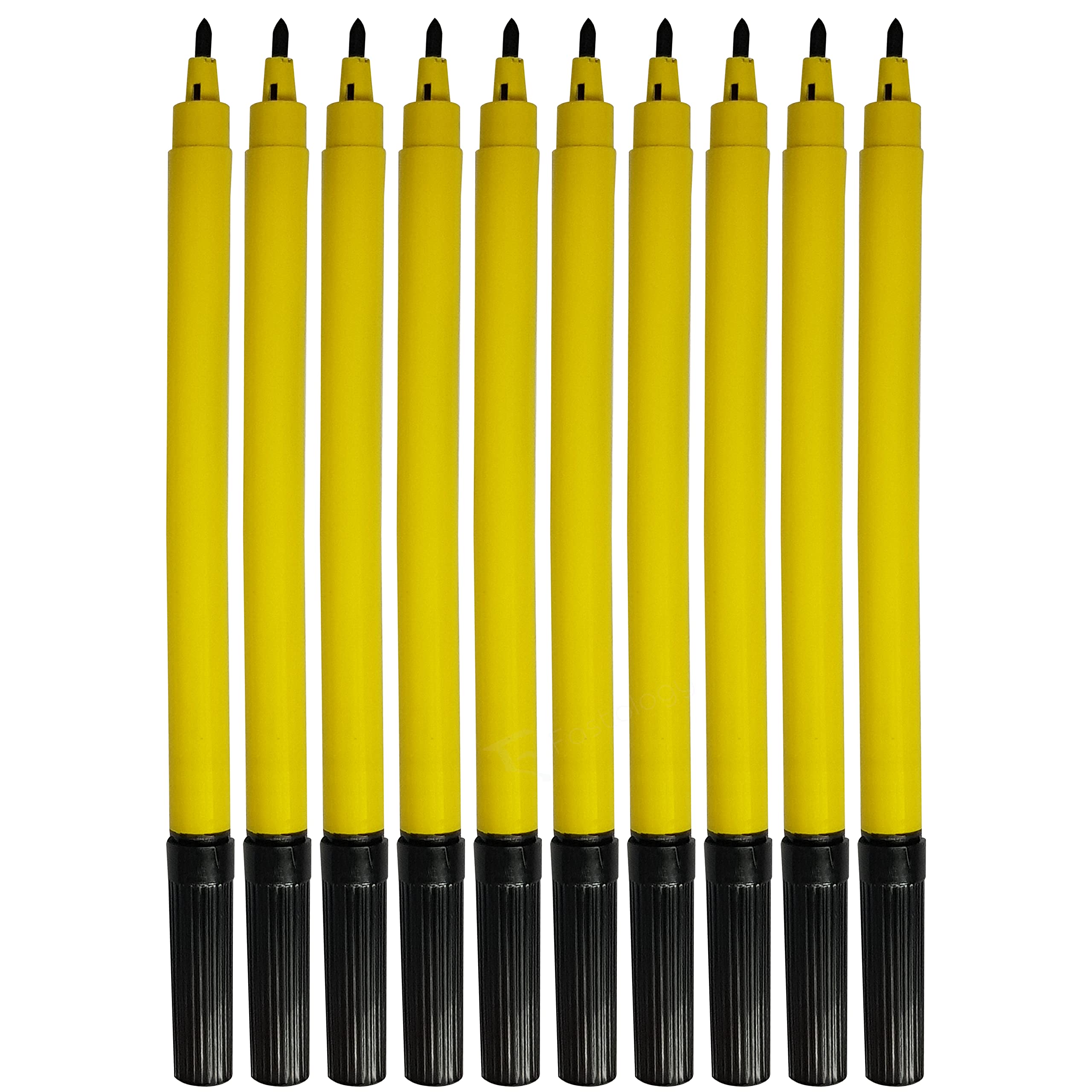 STIC ColourStix Felt Tip Pens, BLACK, Pack of 50, Fine Fibre Pens, Write Colour Draw Sketch, School Office Home, 1 x PATEL Black Ball Pen