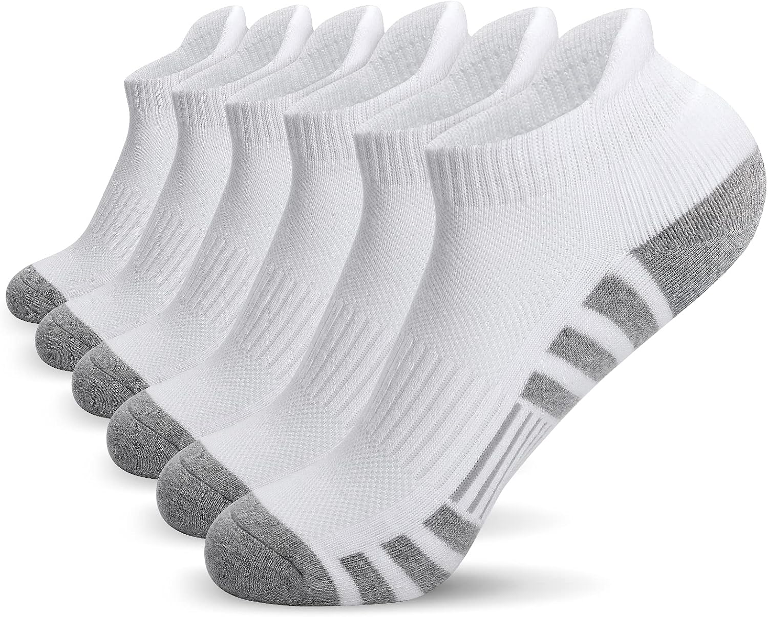 Airacker Athletic Running Ankle Cotton Socks, Low Cut Cushioned Performance Anti-Blister Tab Sport Sock for Men Women 6 Pairs Airacker Athletic Running Ankle Cotton Socks, Low Cut Cushioned Performance Anti-Blister Tab Sport Sock for Men Women 6 Pairs