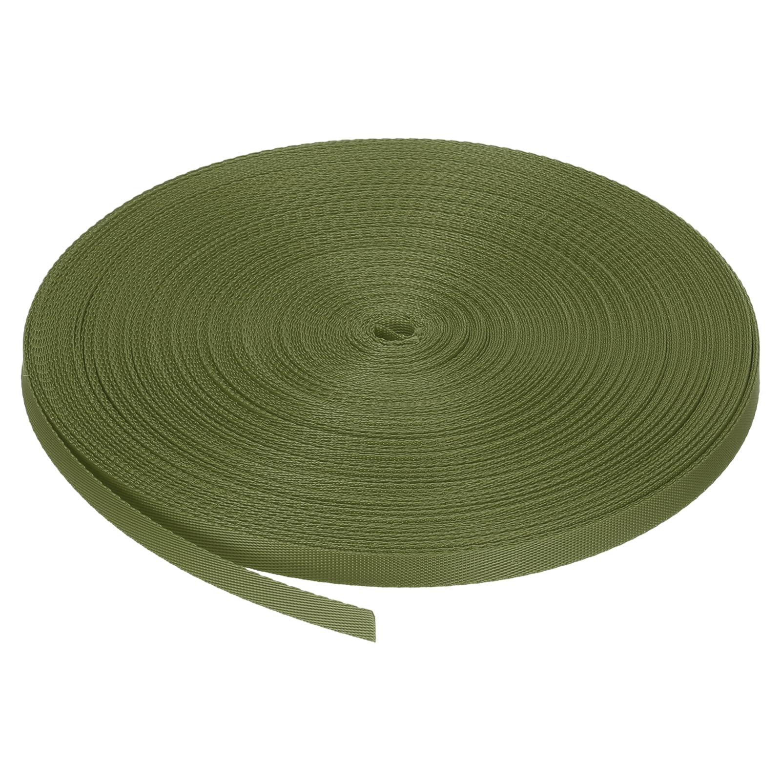sourcing map Flat Nylon Webbing Strap 3/8 Inch 50 Yards Polypropylene Webbing Chestnut Brown for Backpack, Luggage-rack, Outdoor Climbing, DIY Craft
