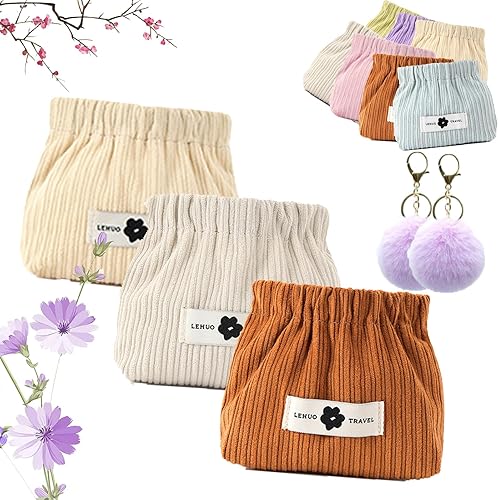 Miniatura 10 de Organizador elástico de pana para el cabello, organizador de pana, bolsa de pana para lápiz labial, bolsa de almacenamiento elástica de pana, bolsa