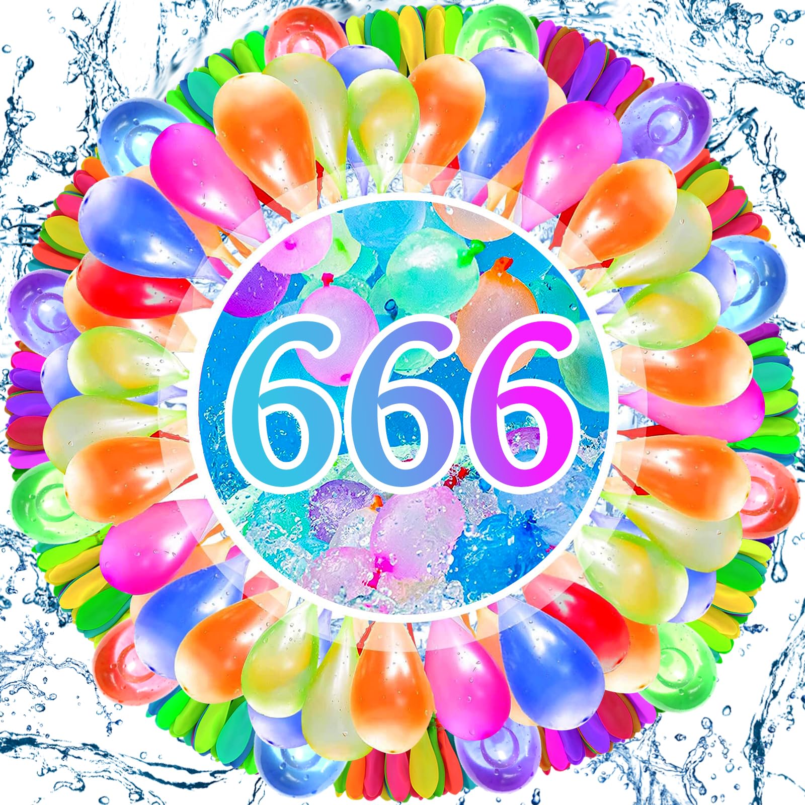 666 bomb wodnych, BARAKYEG wielokolorowe balony wodne, kolorowe bomby wodne, na imprezę, bitwę wodną