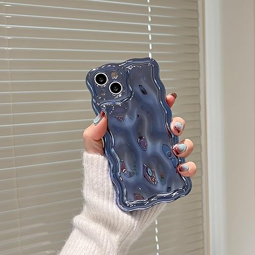 Miniatura 8 de FABSPARK Funda para iPhone 13 Pro Max, patrón de burbujas de meteorito 3D, galvanizado, con purpurina, marco ondulado, brillante, TPU suave, a