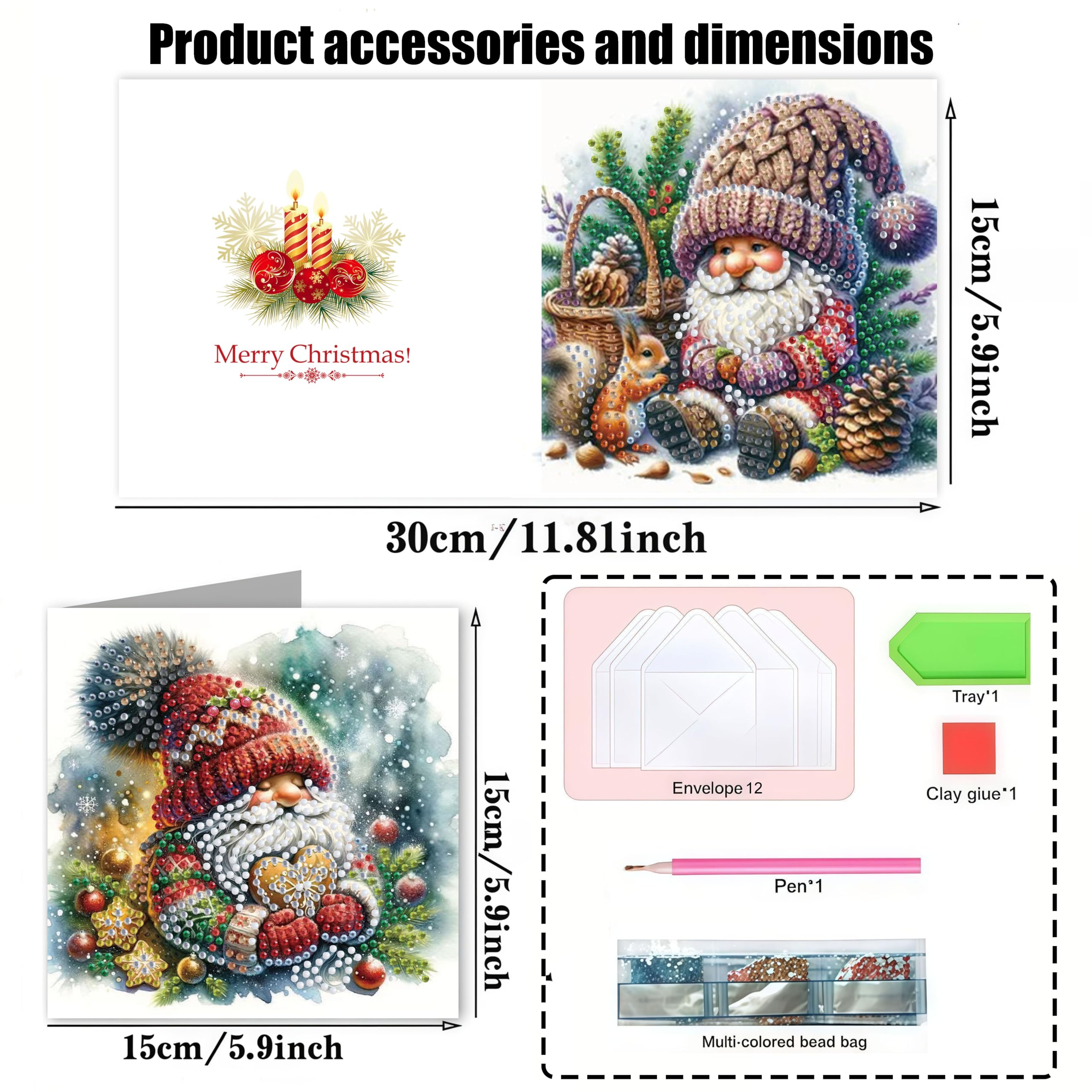 Diamond Art Christmas Cards - DIY Holiday Craft Kits -9