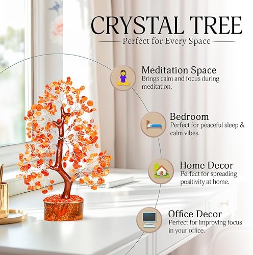 Miniatura 33 de YATSKIA - Árbol de cristal turquesa Feng Shui, alambre, bonsái Buhha, estatua reiki, Chakra curativo energía positiva, buena suerte dinero regalos