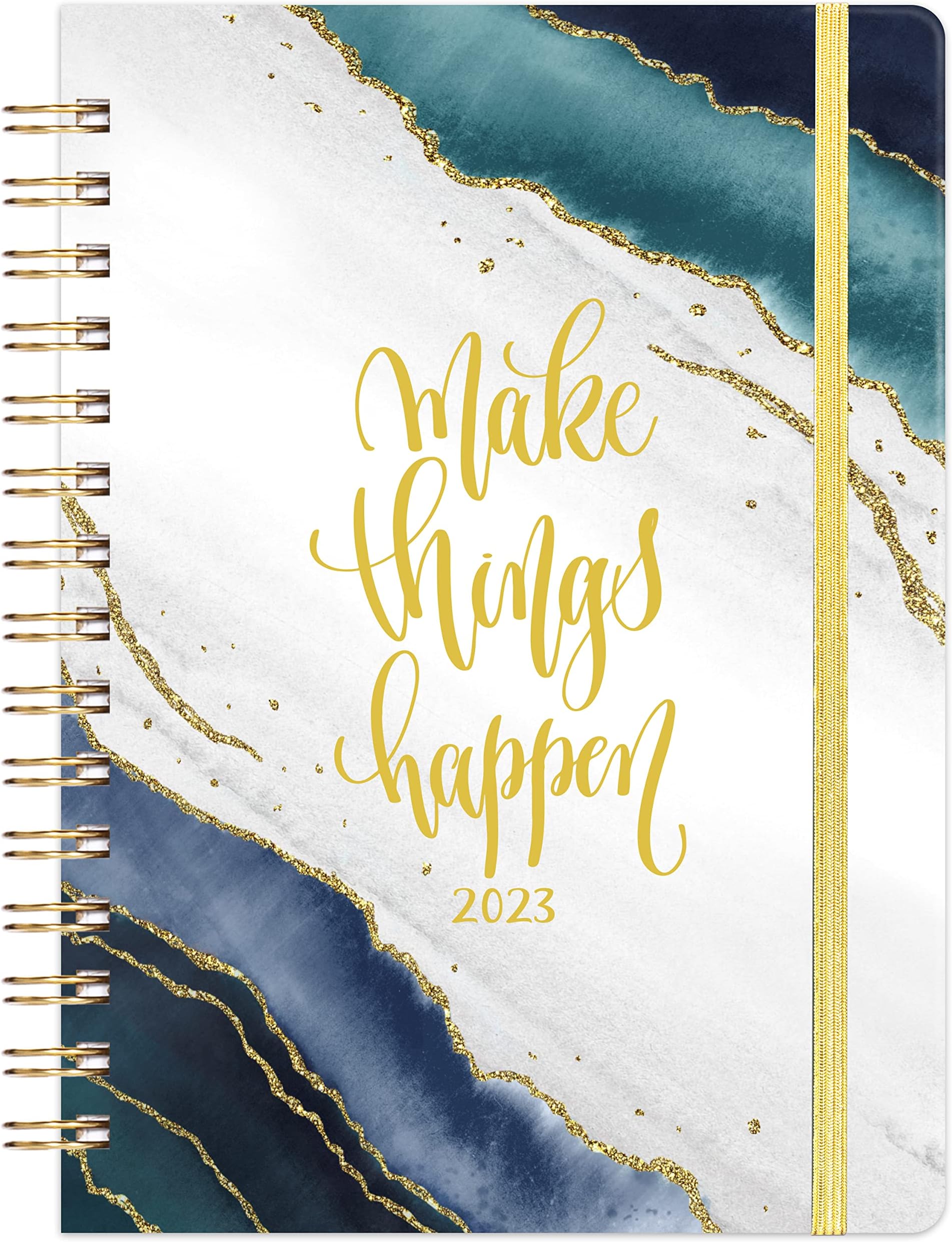 Academic Diary 2023-2024 - A5 2023-2024 Diary Week to View from August 2023 to July 2024, Twin-Wire Binding, Hard Cover, Elastic Closure, 21.5 x 15.5 x 1.5 cm
