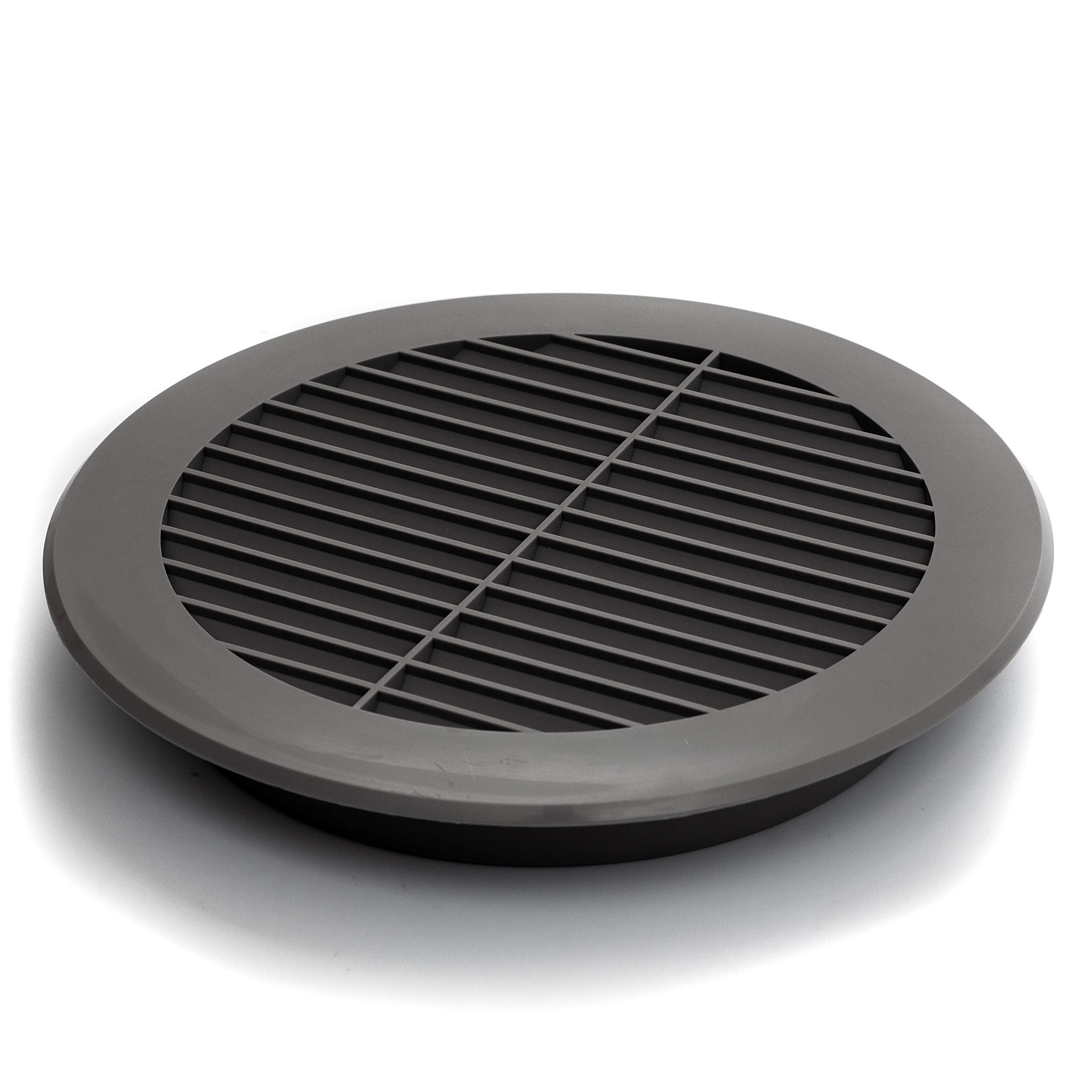Vent Systems 6'' Inch Gray Soffit Vent Cover Round Air Vent Louver