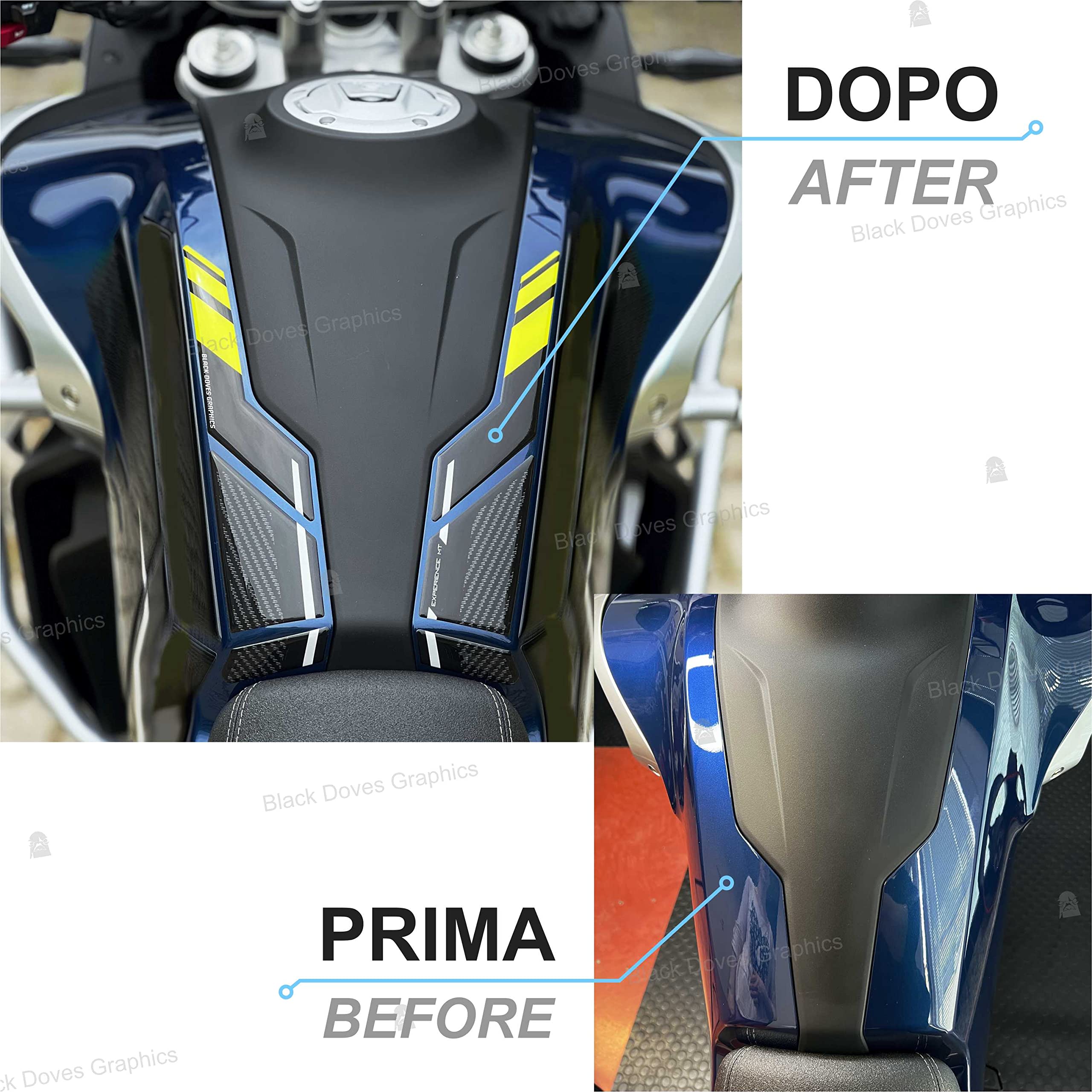 Adesivi 3D in Resina Protezioni Compatibili con CF Moto 800MT Touring 2022 (Protezione Serbatoio)