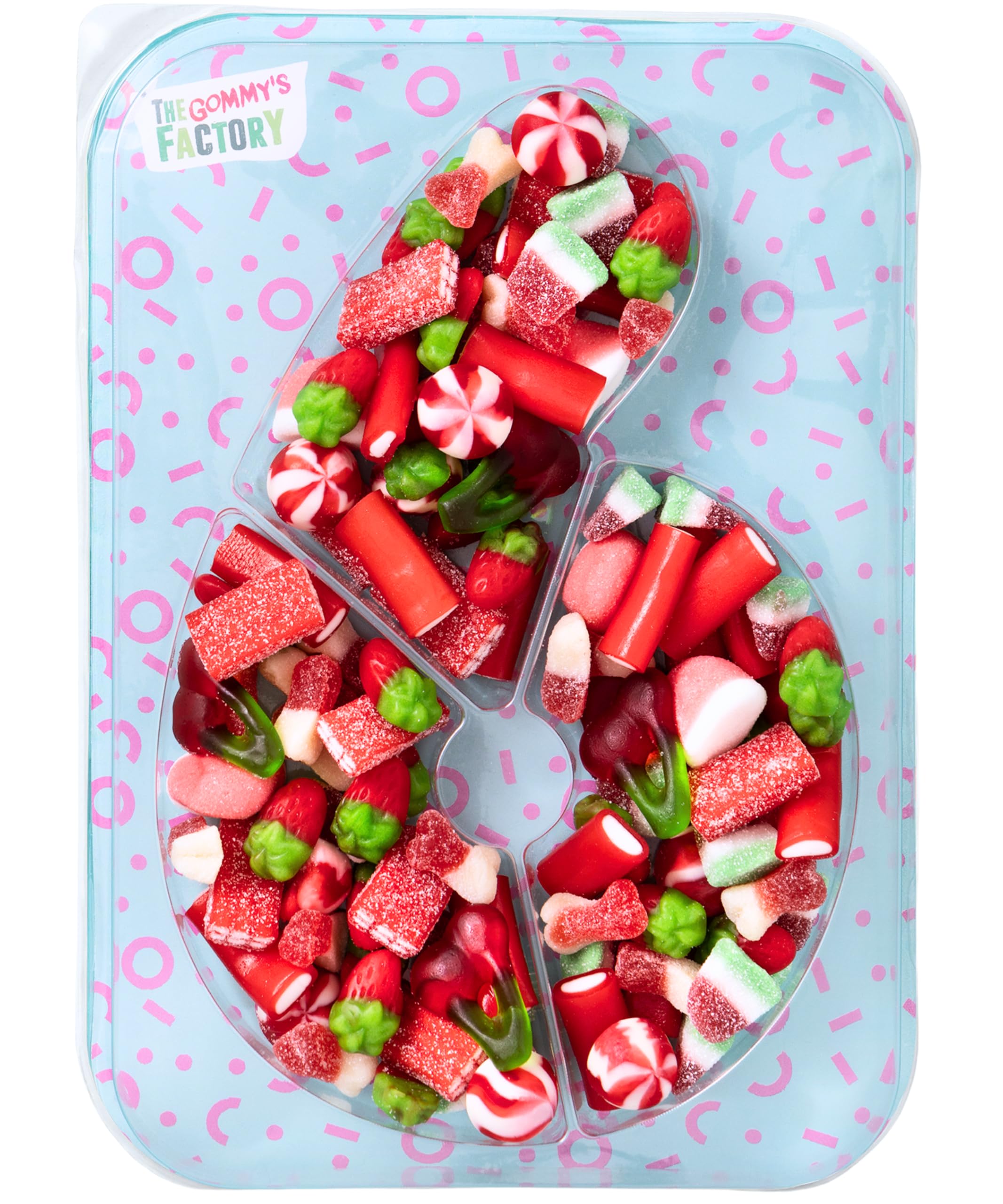 Słodycze Urodzinowe Dla Dzieci Nº6 - Candy Cukierkowa Torta Pyszna i Idealna na Urodziny, Przekąski dla Dzieci i Dekoracje Przyjęć - Kwaśna Skrzynka Cukierków Idealna na Prezent 500g