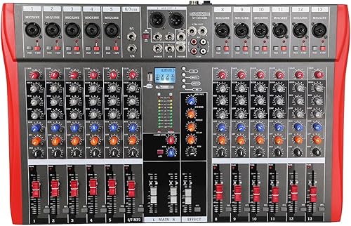 5 Core Mezclador de audio Equipo de DJ Tablero de sonido digital Karaoke XLR Mezcladores profesionales 12 canales Bluetooth USB w efectos para